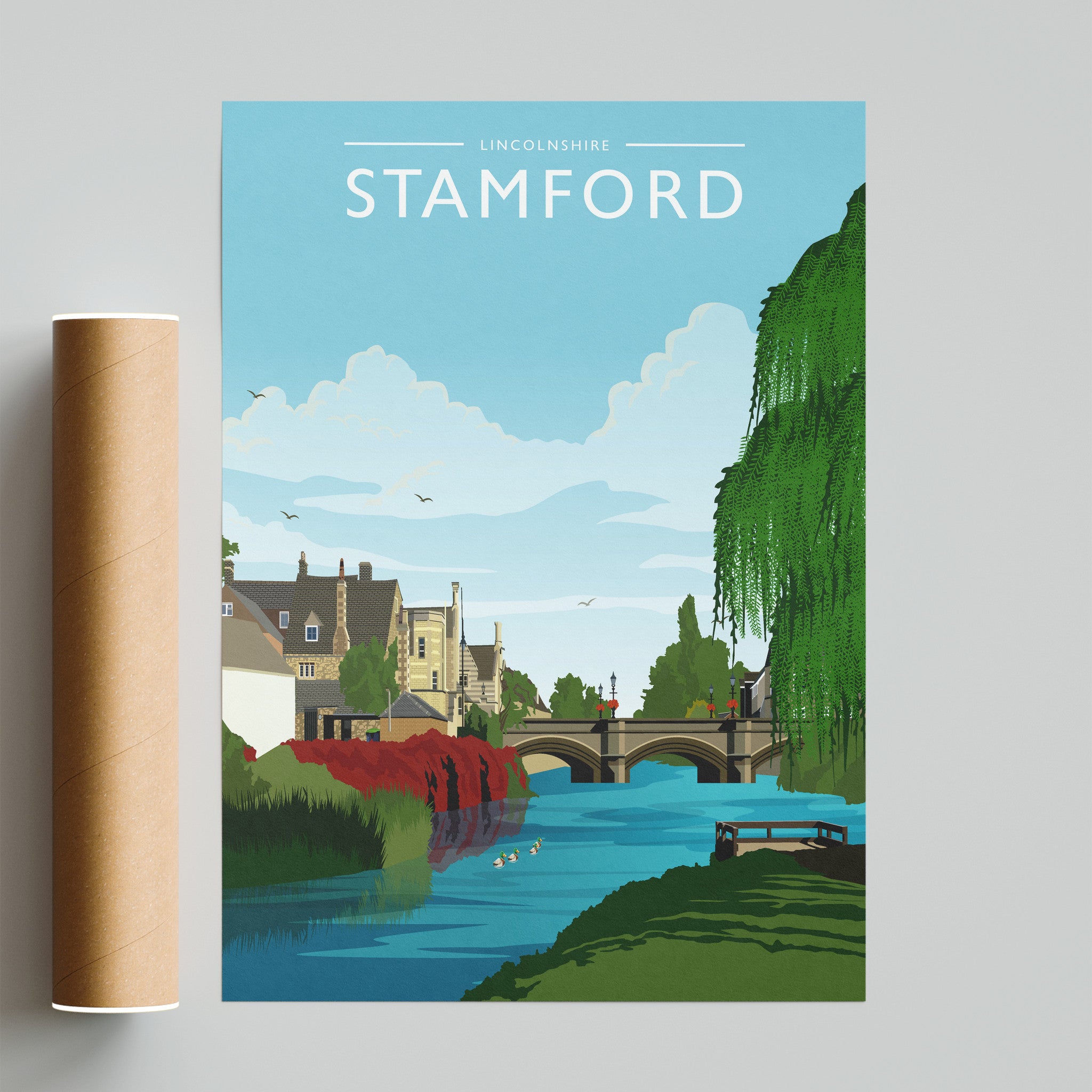 Stamford Travel Poster - fine art print with shipping tube