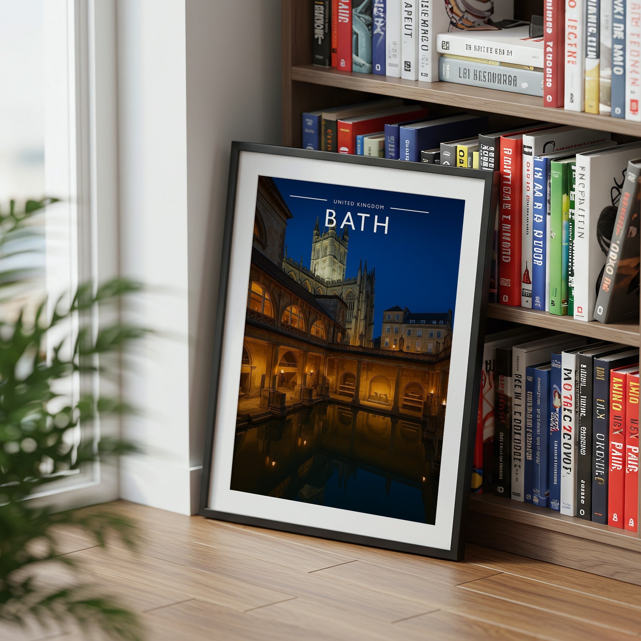 Bath Travel Poster mounted in a black frame