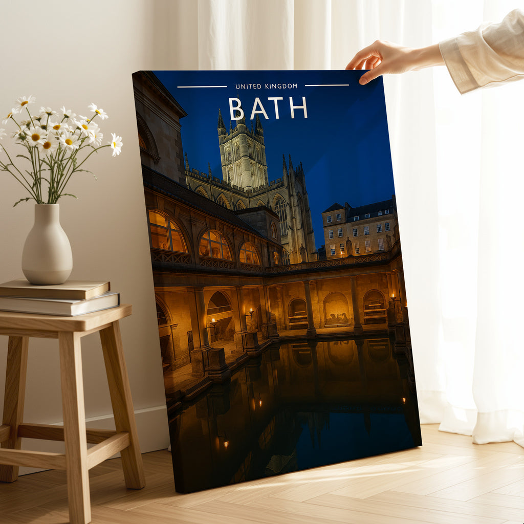 Bath Travel Poster as a gallery-wrapped canvas