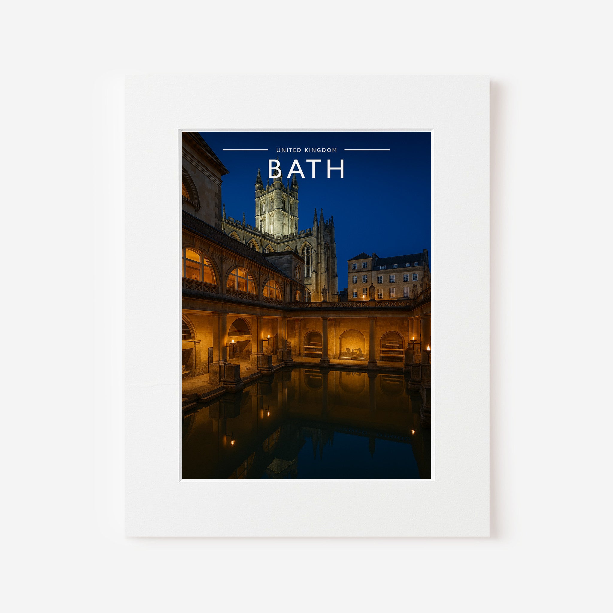 Bath Travel Poster in a white mount