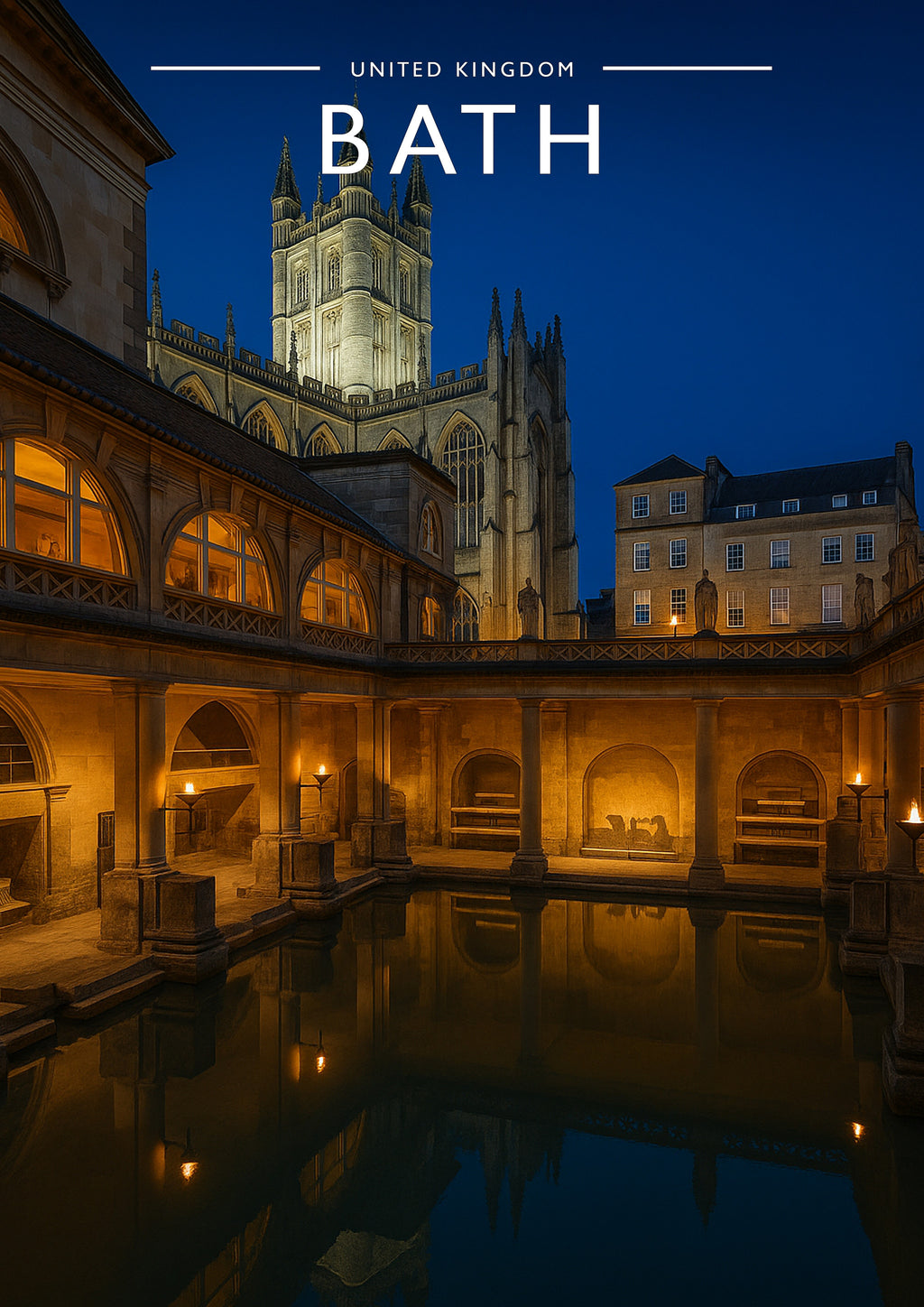 Bath Travel Poster - A4 travel poster print