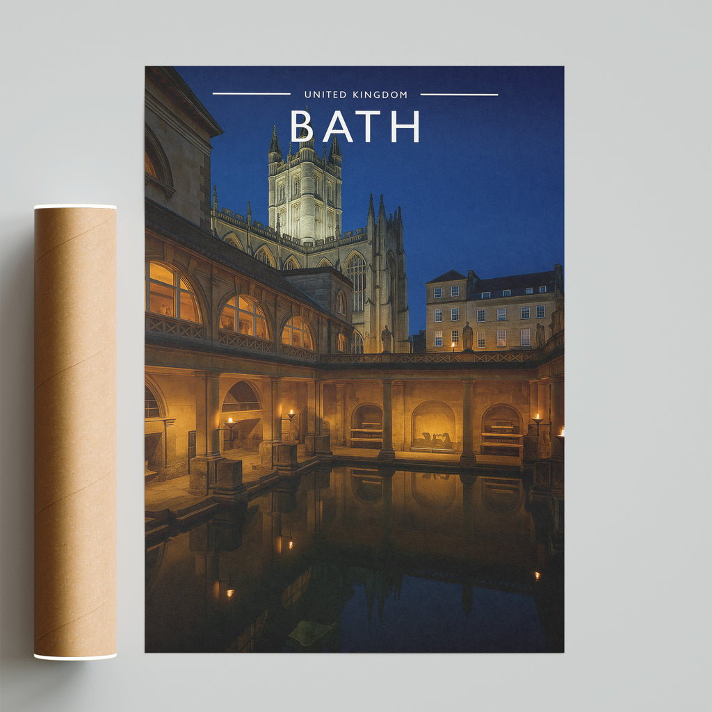 Bath Travel Poster - fine art print with shipping tube