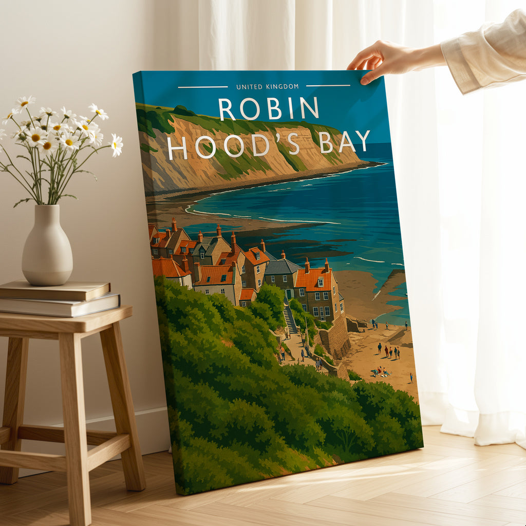 Robin Hood’s Bay Travel Poster as a gallery-wrapped canvas