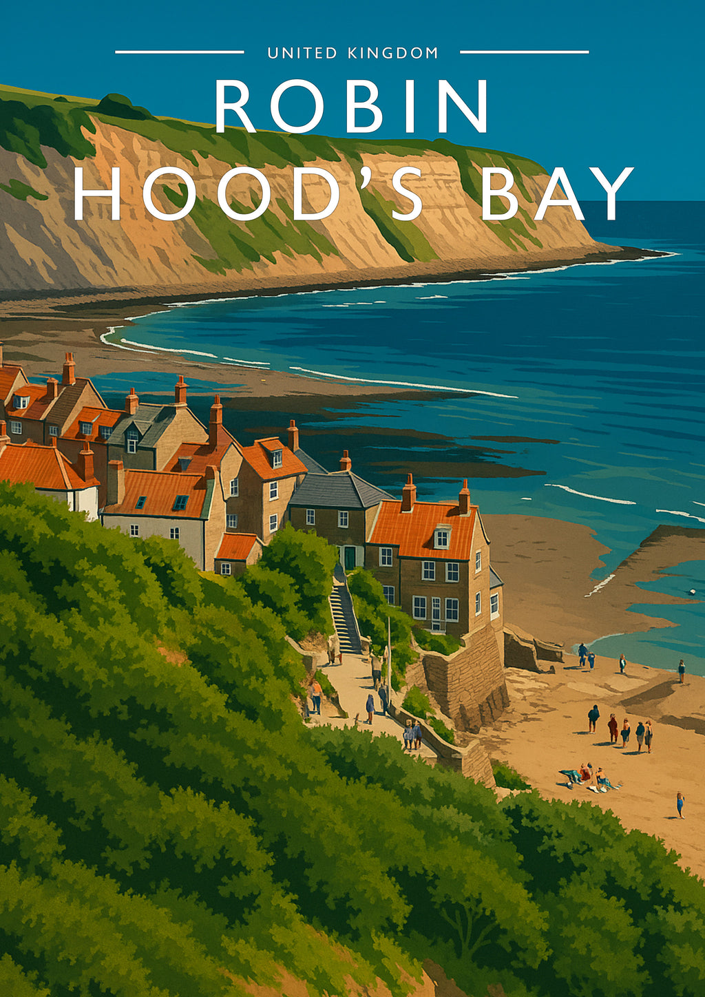 Robin Hood’s Bay Travel Poster - A4 travel poster print
