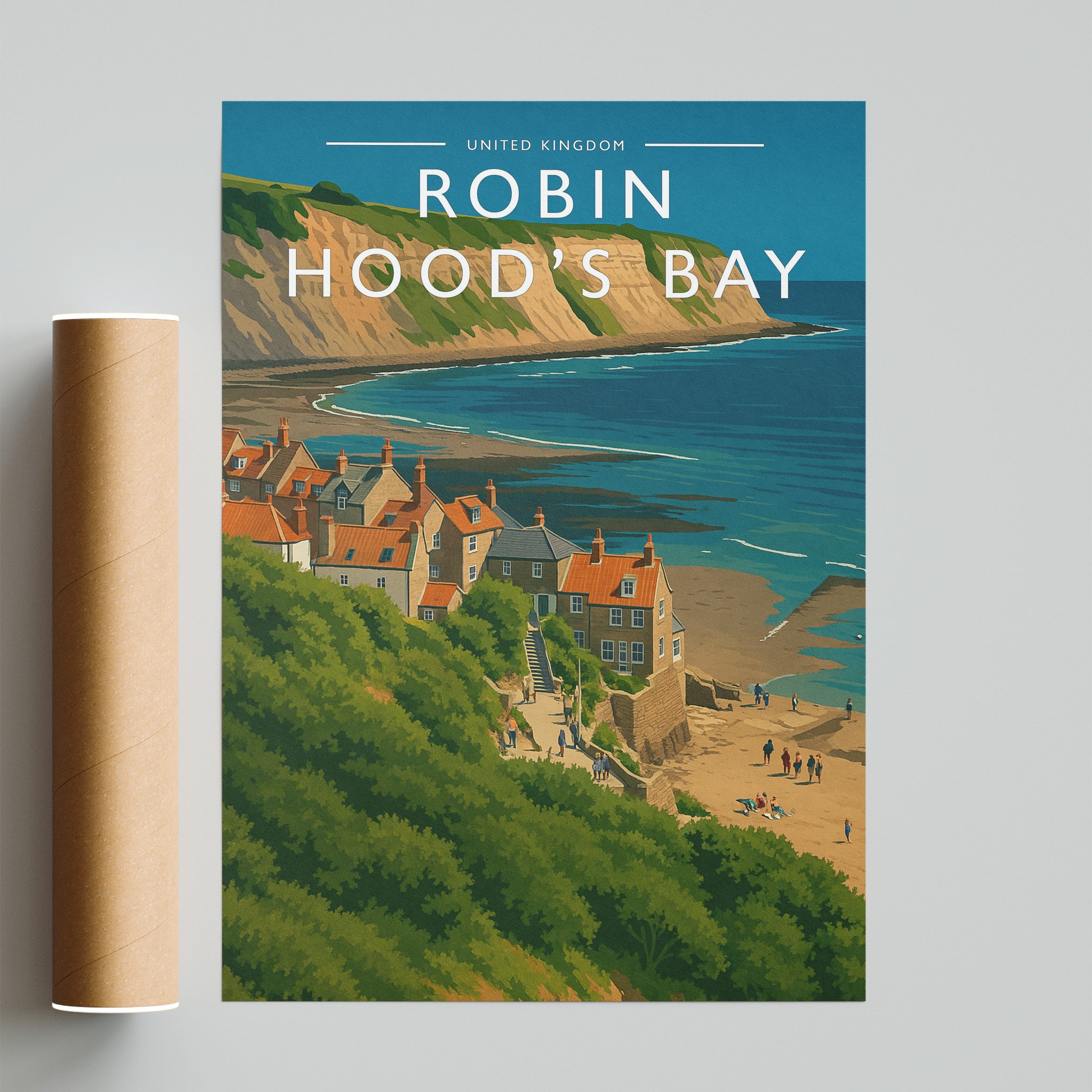 Robin Hood’s Bay Travel Poster - fine art print with shipping tube