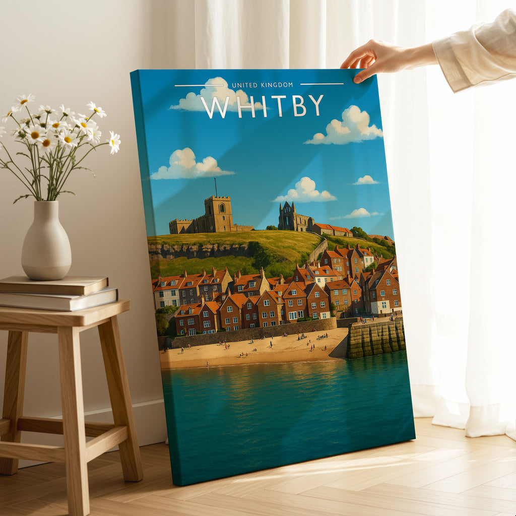 Whitby #2 Travel Poster as a gallery-wrapped canvas