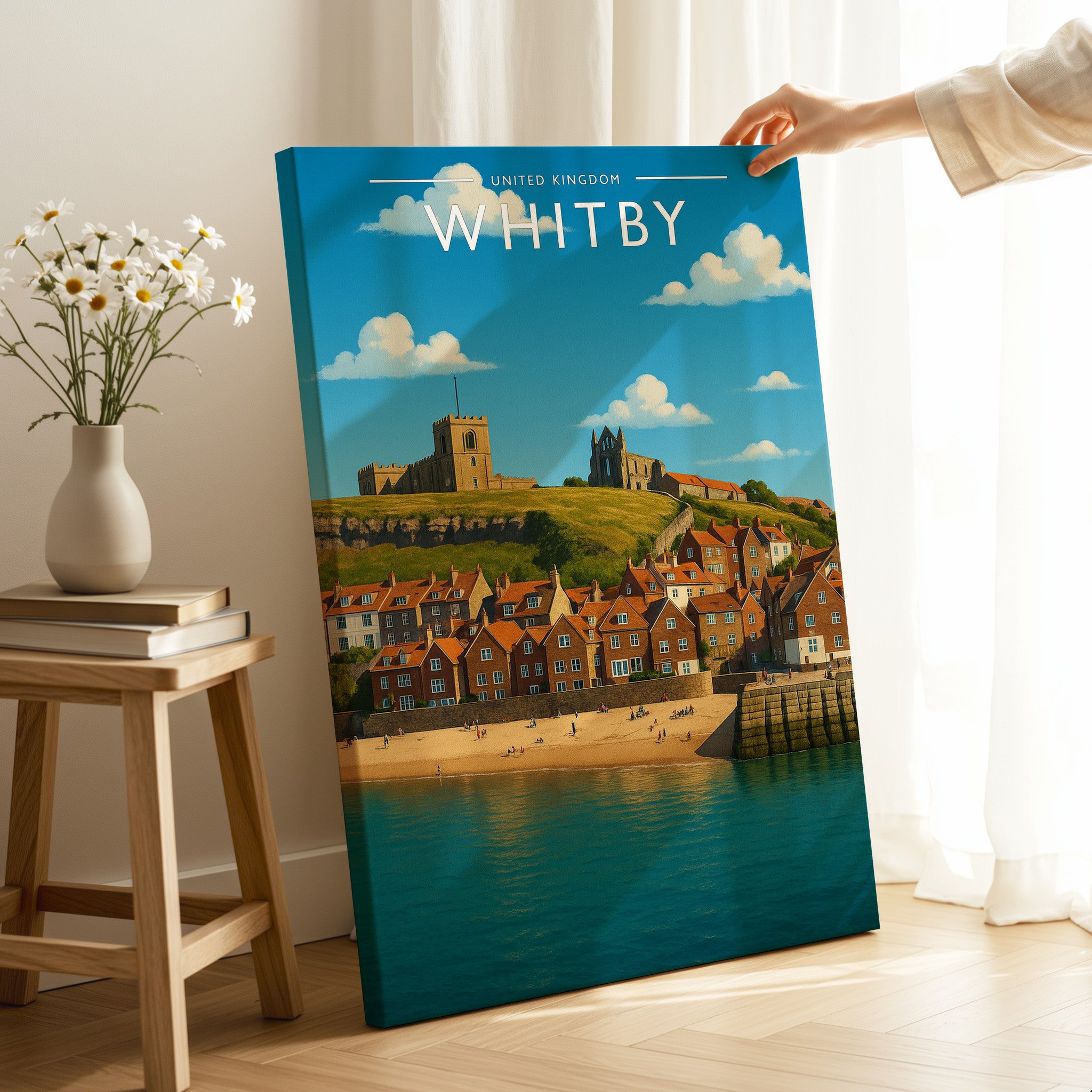 Whitby #2 Travel Poster as a gallery-wrapped canvas