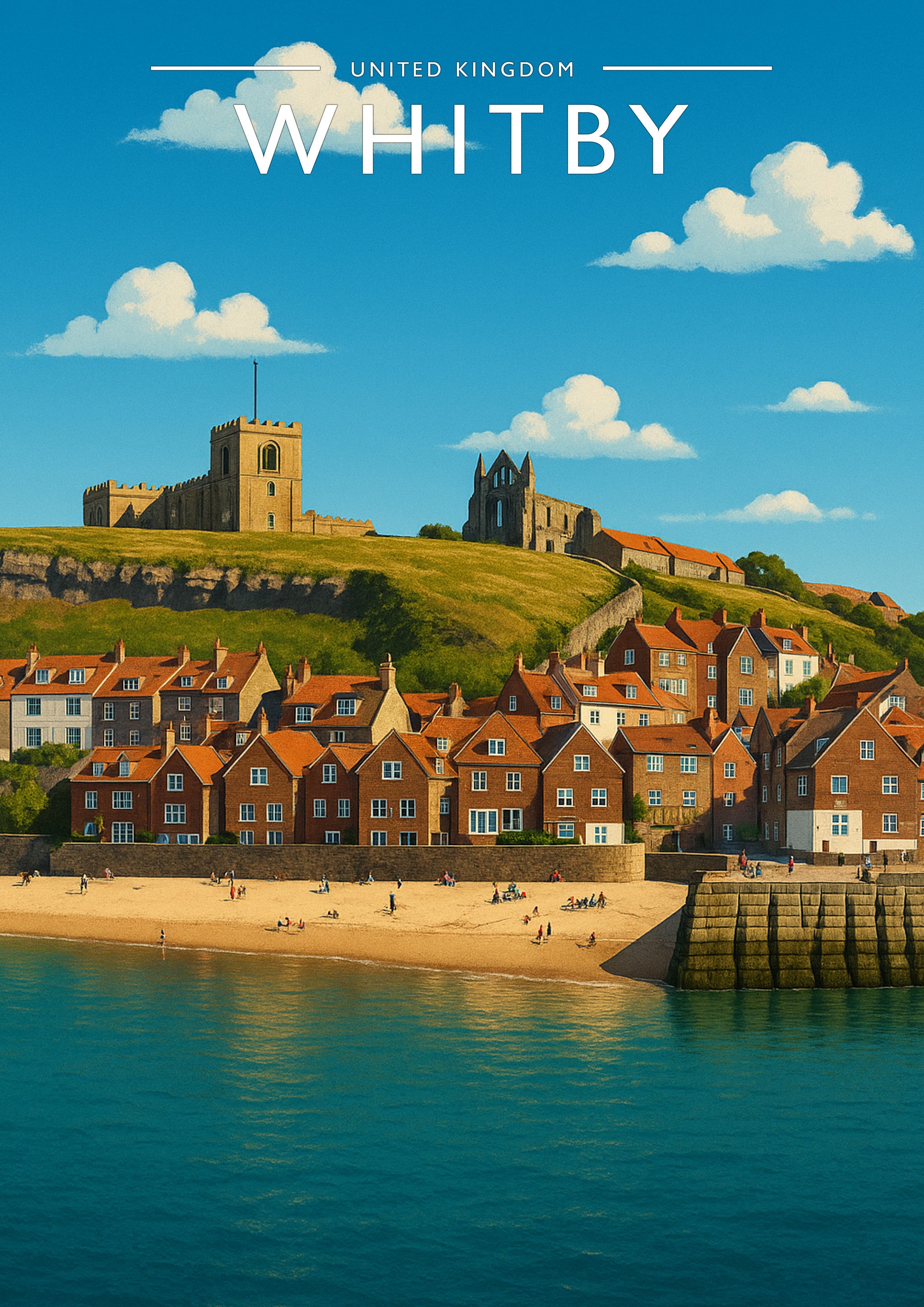 Whitby #2 Travel Poster - A4 travel poster print