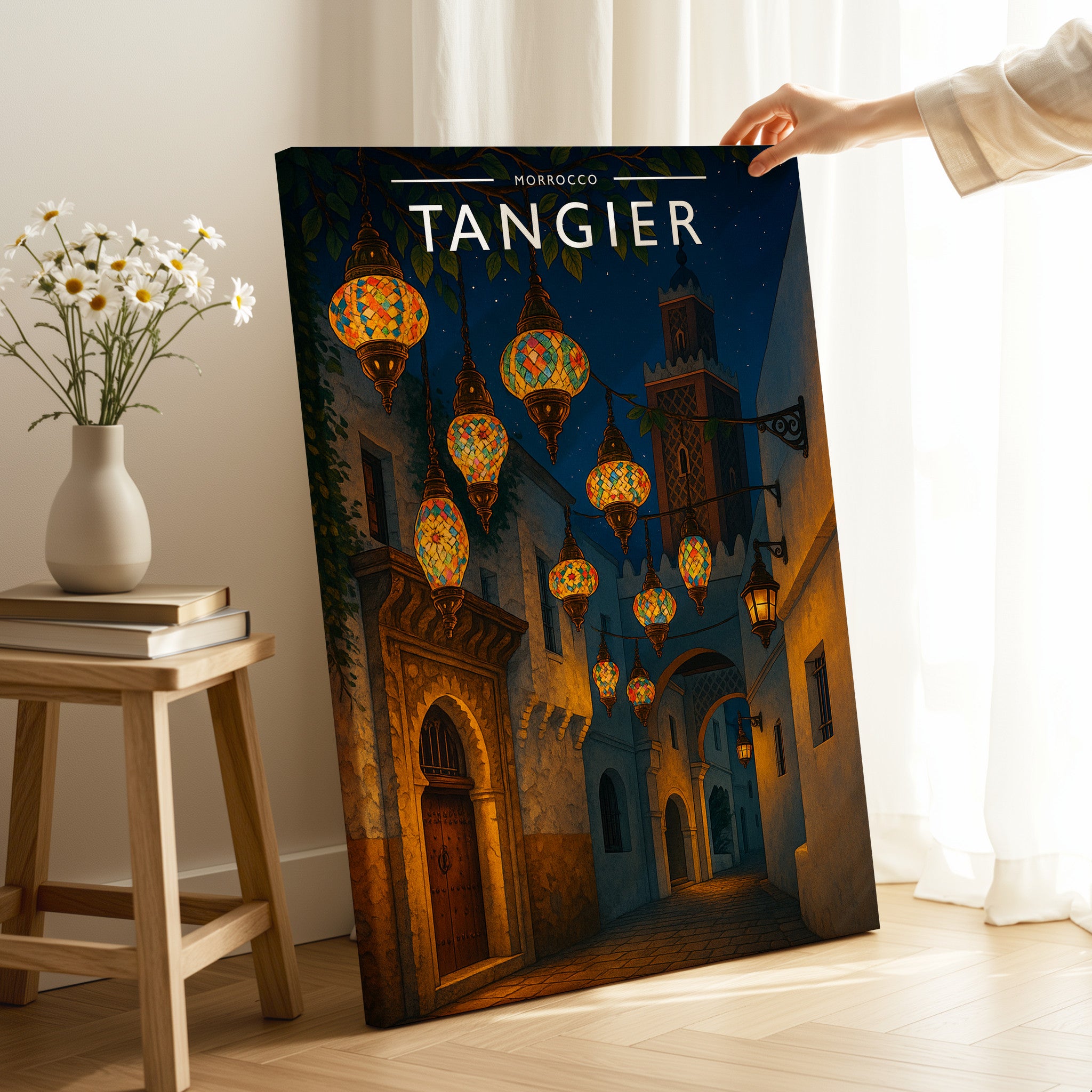 Tangier Travel Poster as a gallery-wrapped canvas