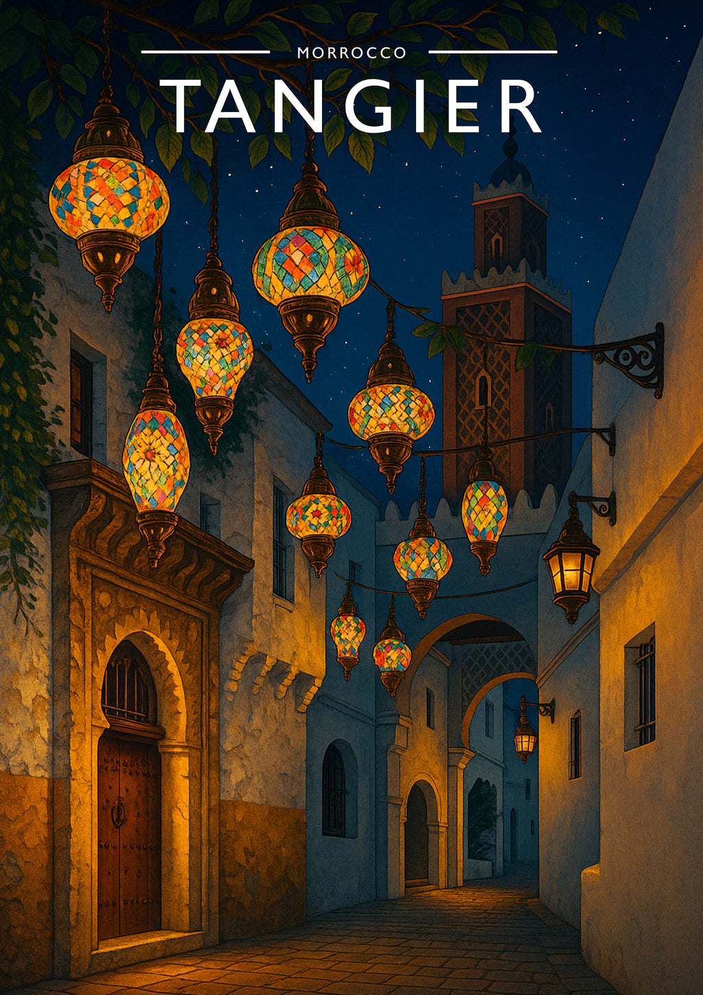 Tangier Travel Poster - A4 travel poster print