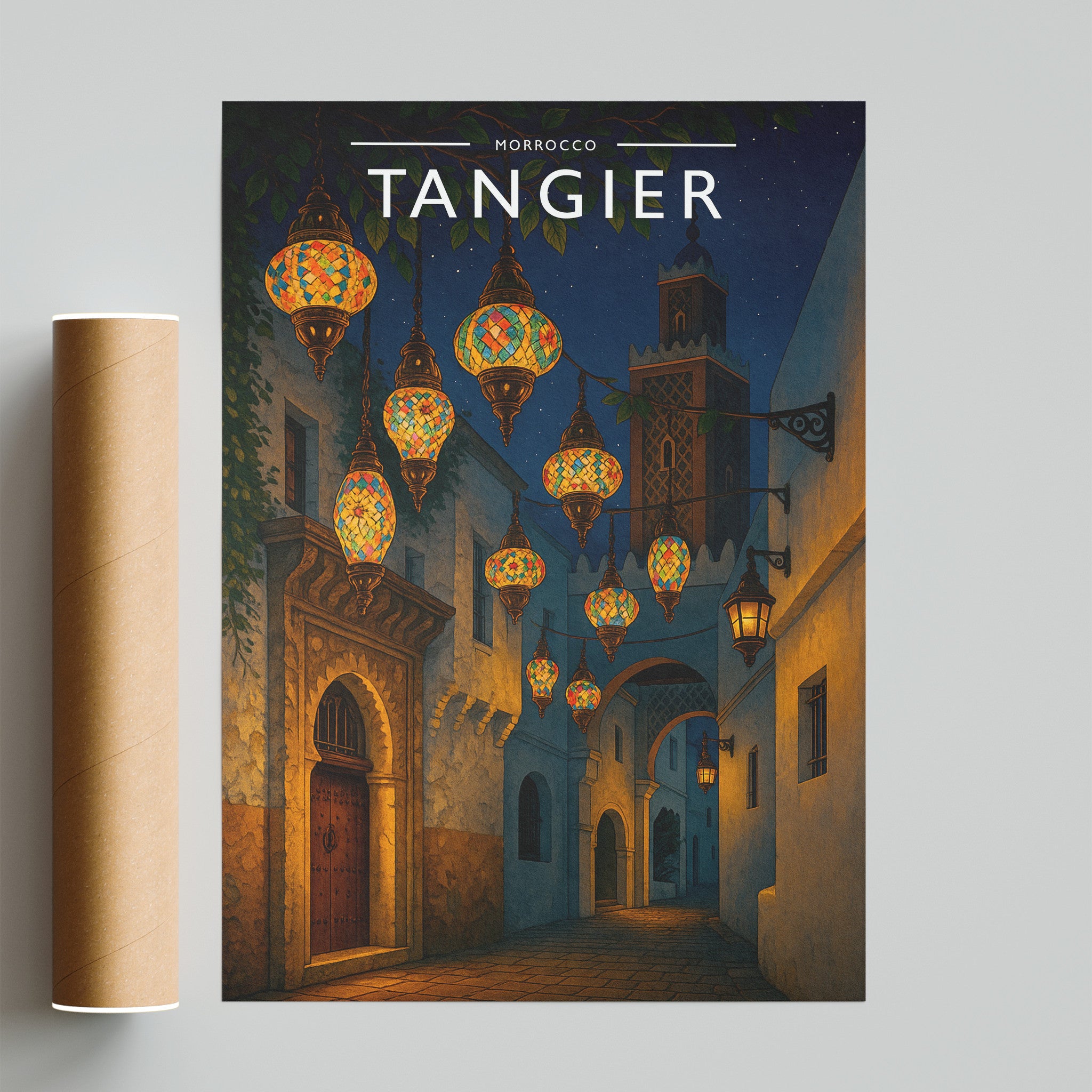 Tangier Travel Poster - fine art print with shipping tube