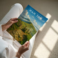 Mam Tor Travel Poster - A4 print held in hand