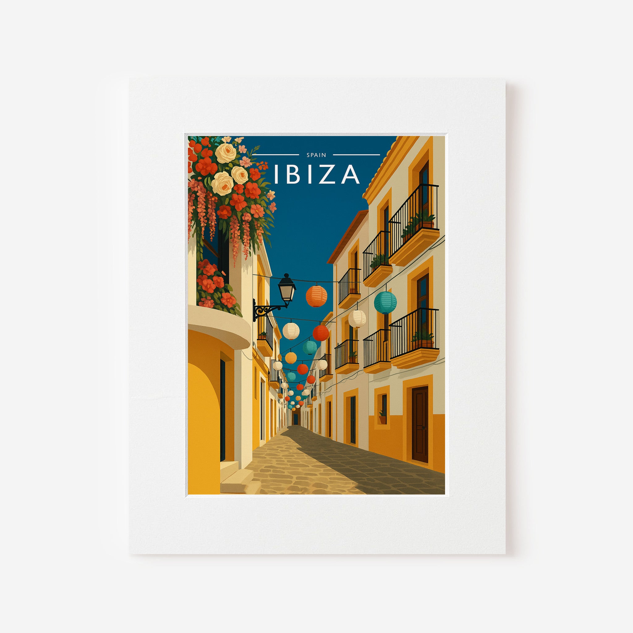 Ibiza #9 Travel Poster in a white mount