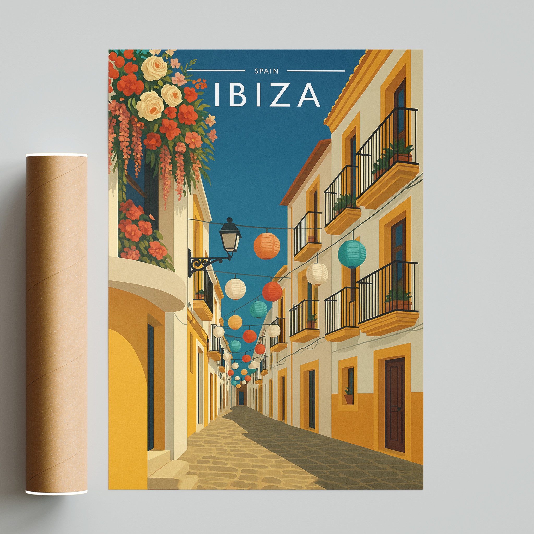 Ibiza #9 Travel Poster - fine art print with shipping tube
