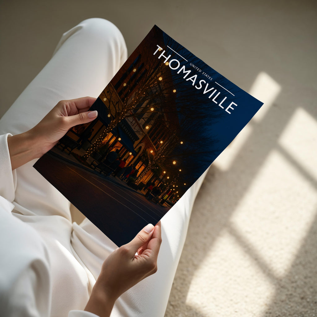 Thomasville #2 Travel Poster - A4 print held in hand