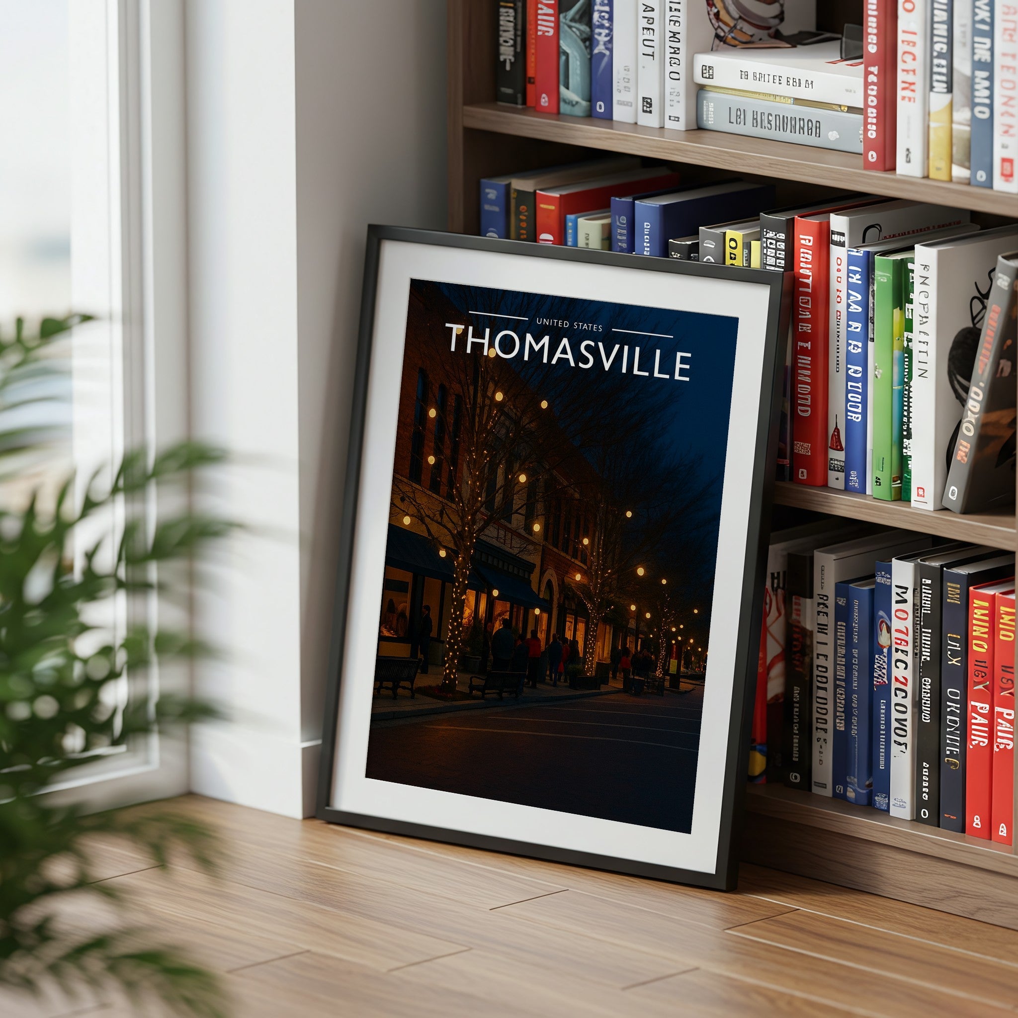 Thomasville #2 Travel Poster mounted in a black frame