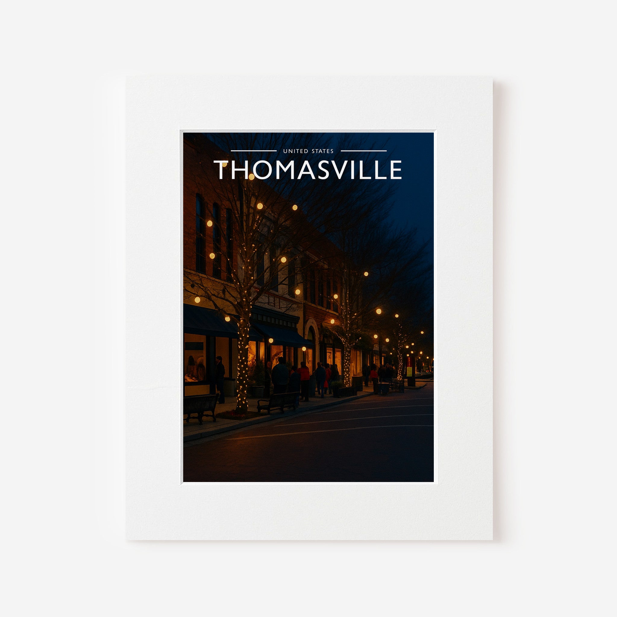 Thomasville #2 Travel Poster in a white mount