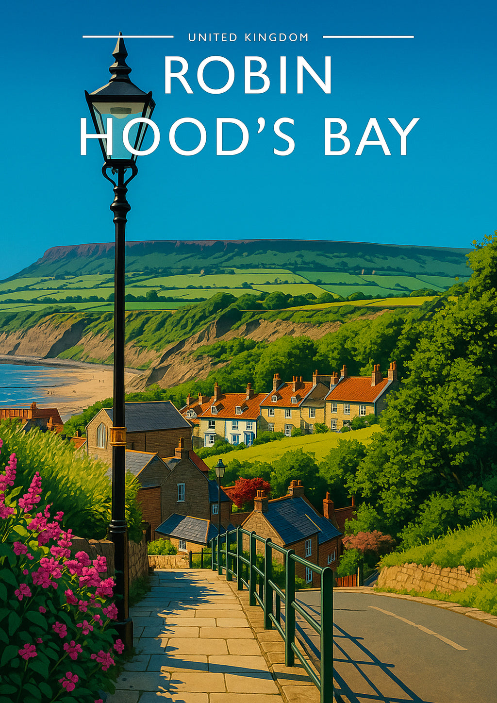 Robin Hood’s Bay #2 Travel Poster - A4 travel poster print