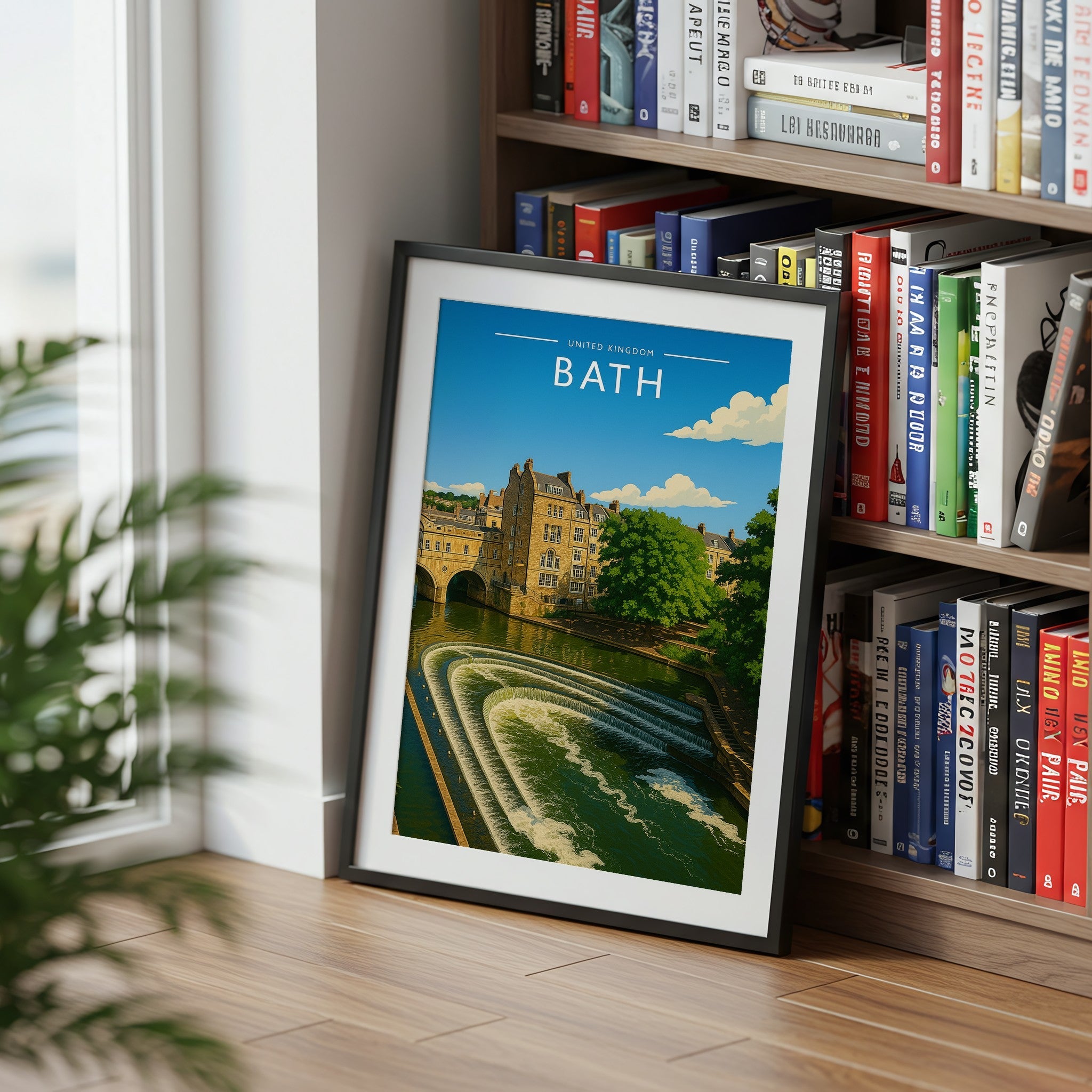 Bath #2 Travel Poster mounted in a black frame