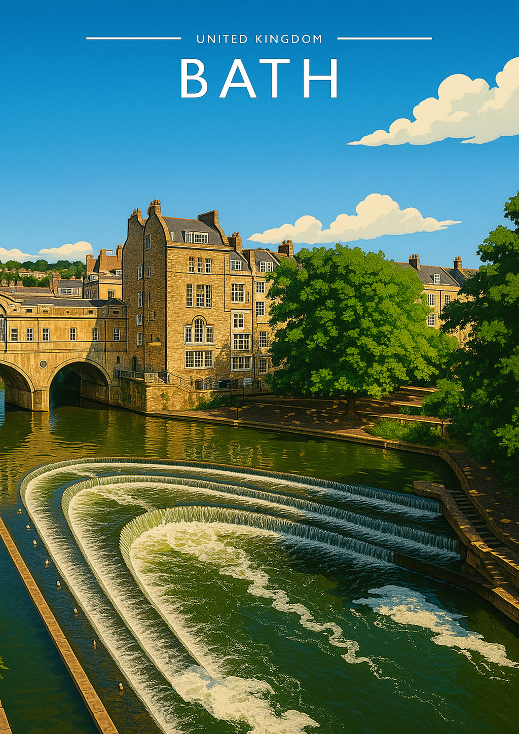 Bath #2 Travel Poster - A4 travel poster print