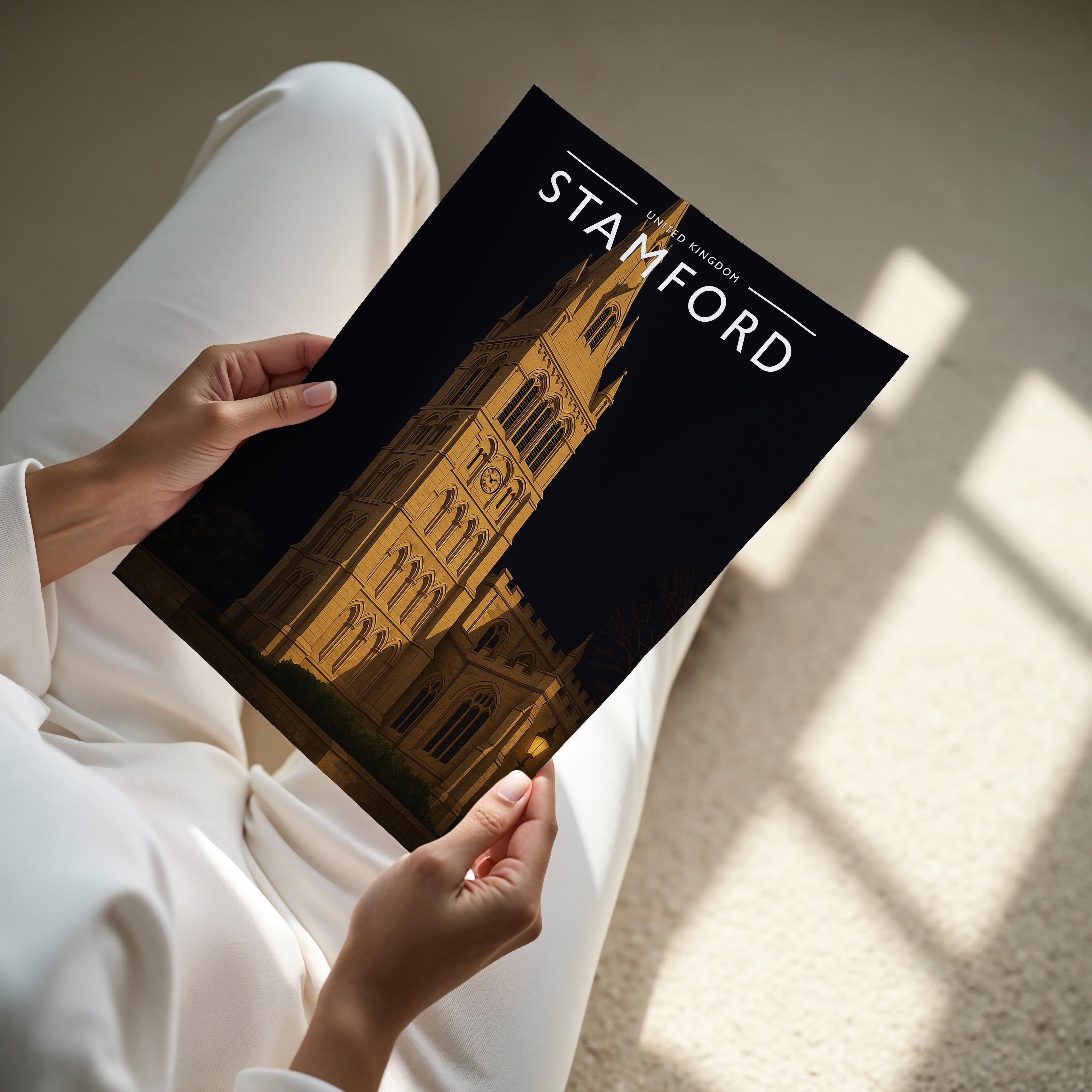 Stamford #6 Travel Poster - A4 print held in hand