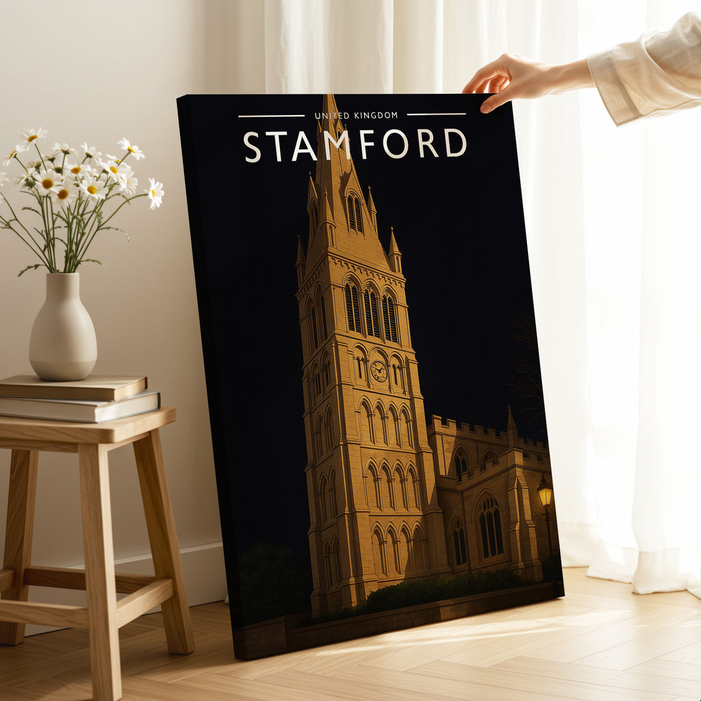 Stamford #6 Travel Poster as a gallery-wrapped canvas