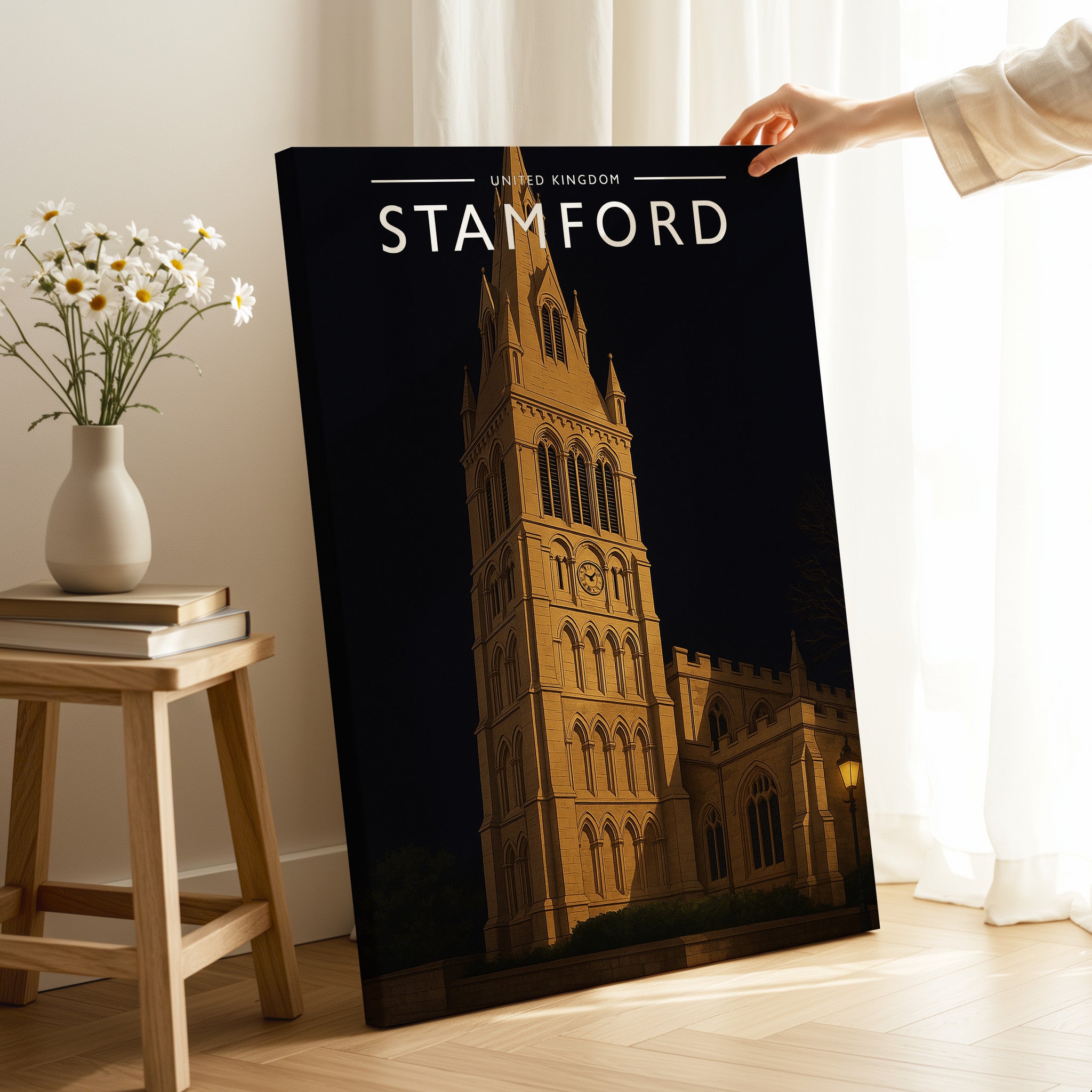 Stamford #6 Travel Poster as a gallery-wrapped canvas