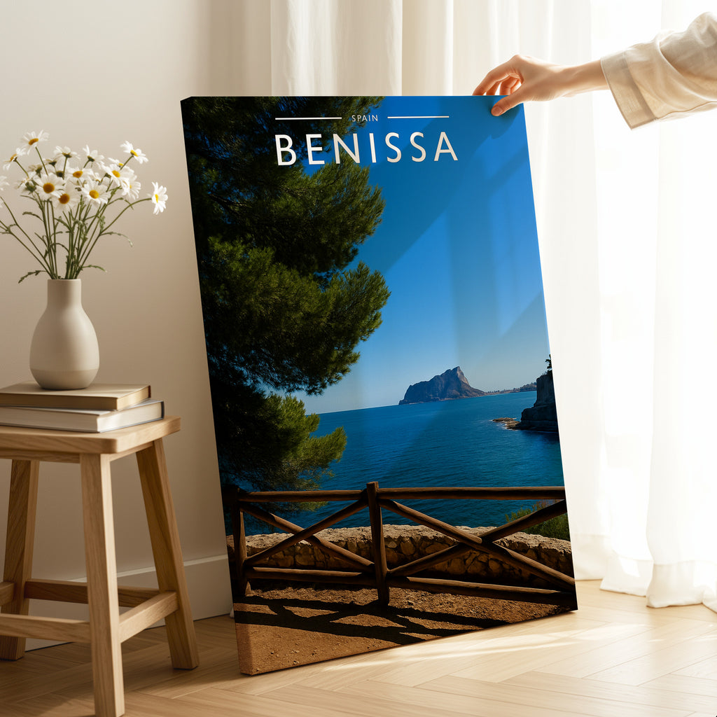 Benissa Travel Poster as a gallery-wrapped canvas