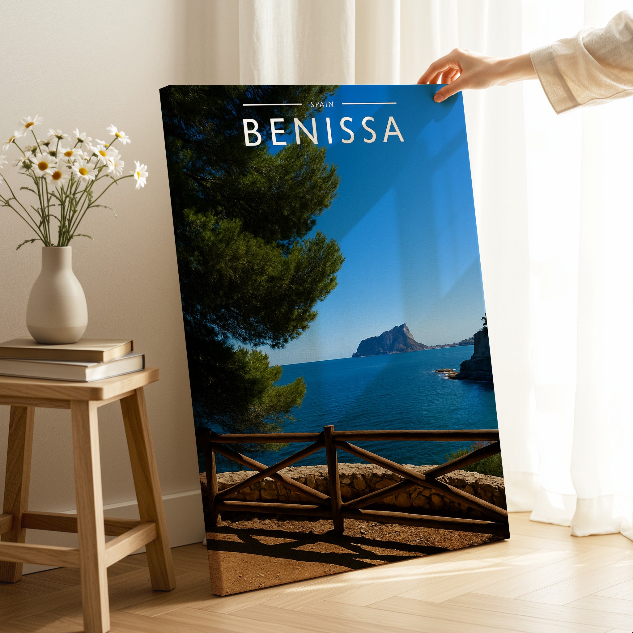 Benissa Travel Poster as a gallery-wrapped canvas