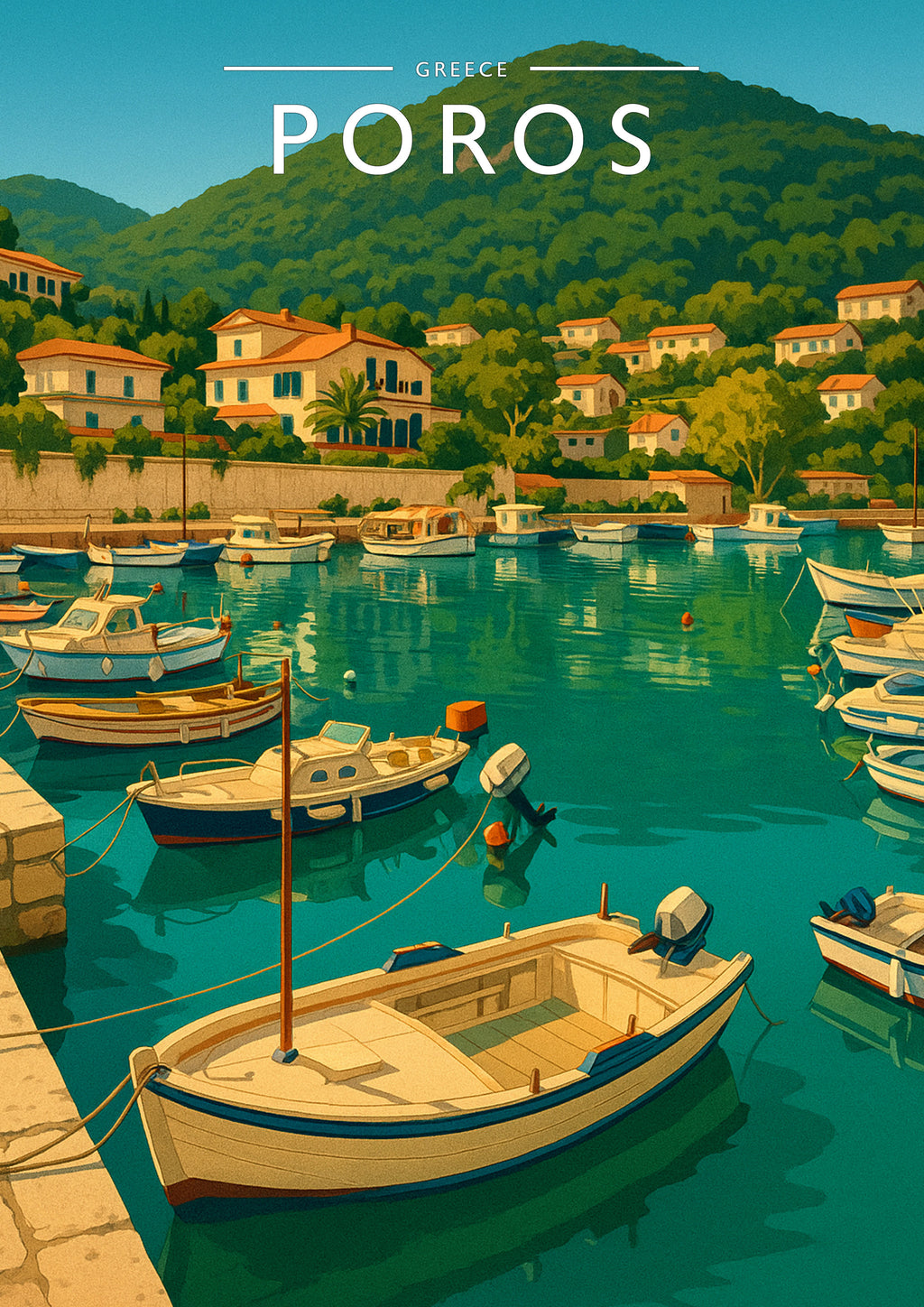 Poros #2 Travel Poster - A4 travel poster print