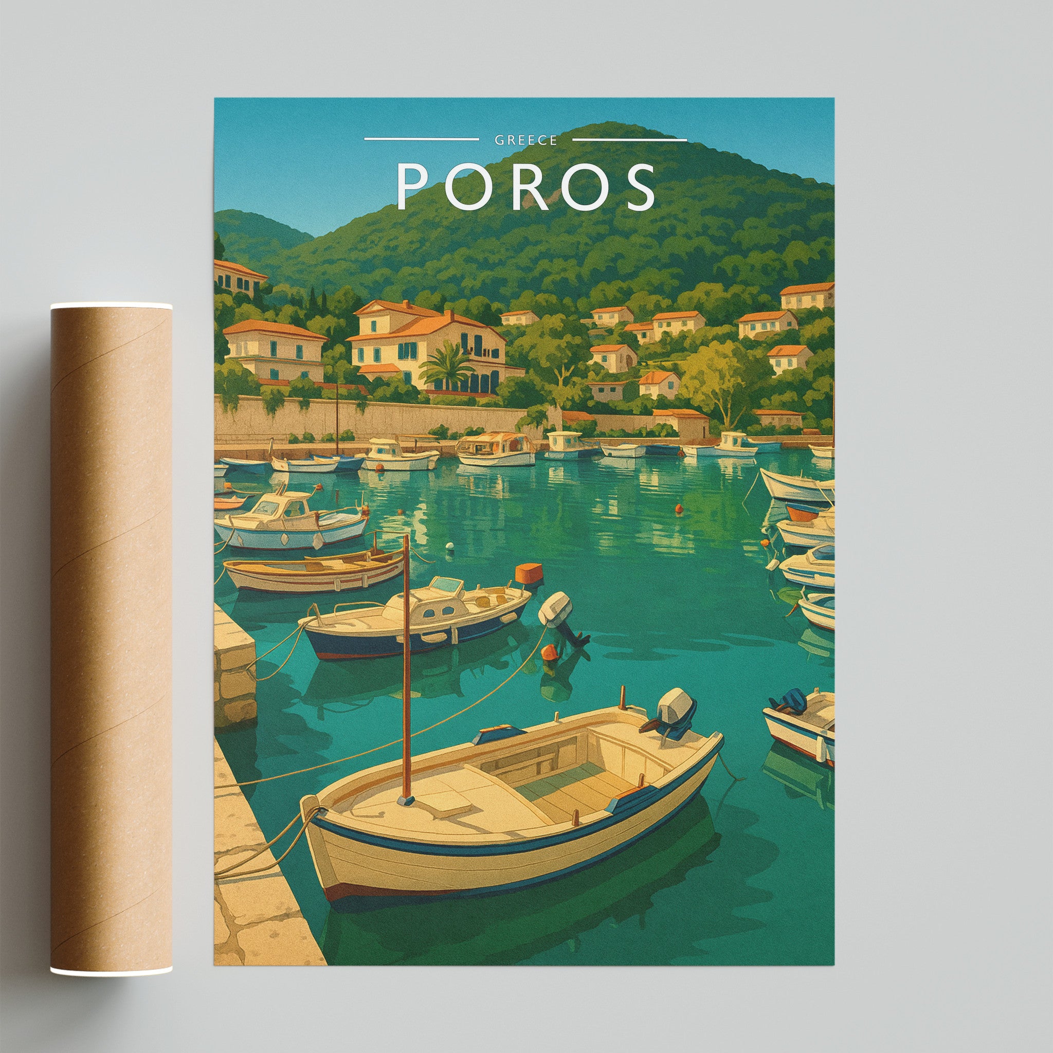 Poros #2 Travel Poster - fine art print with shipping tube