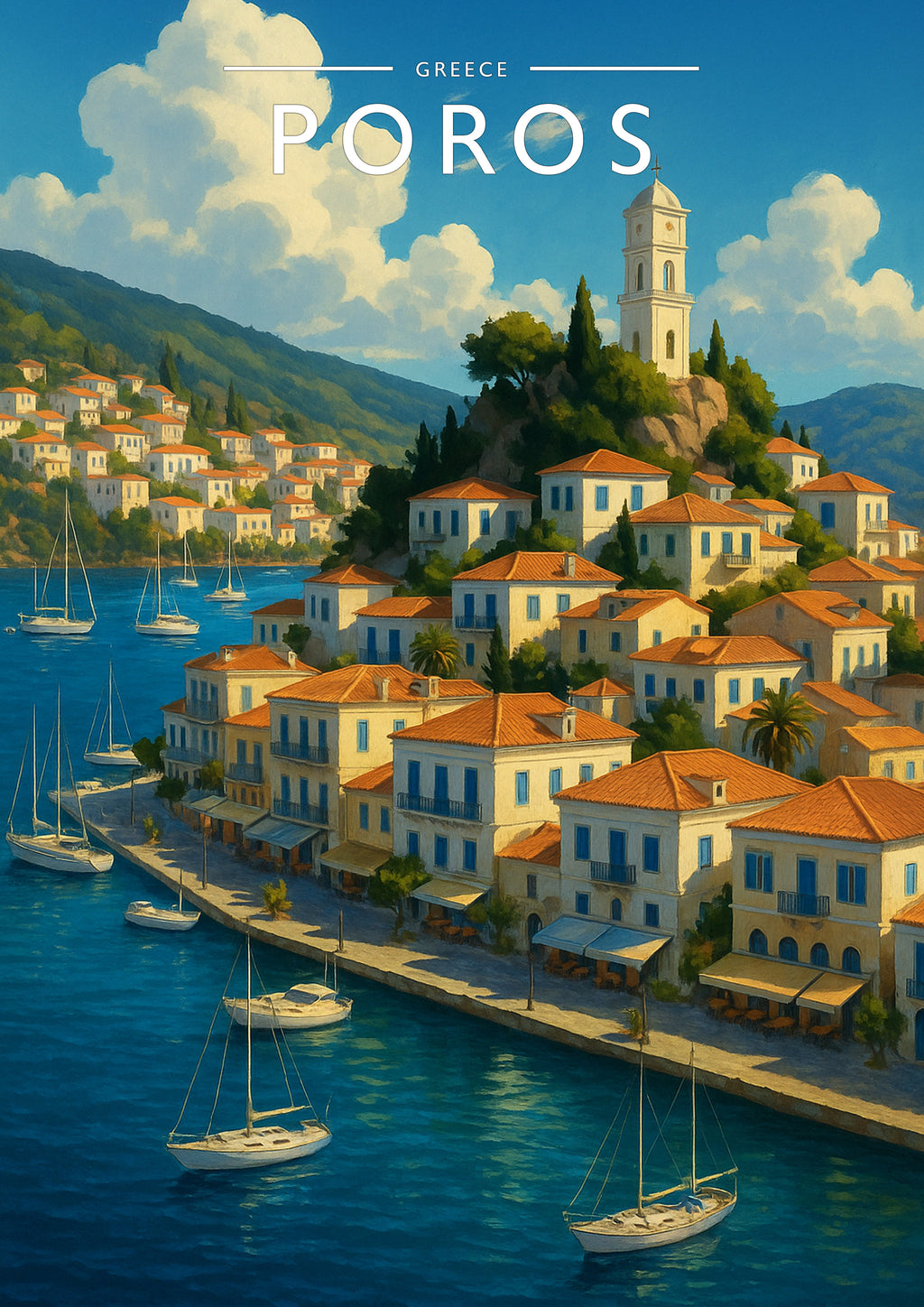 Poros #3 Travel Poster - A4 travel poster print