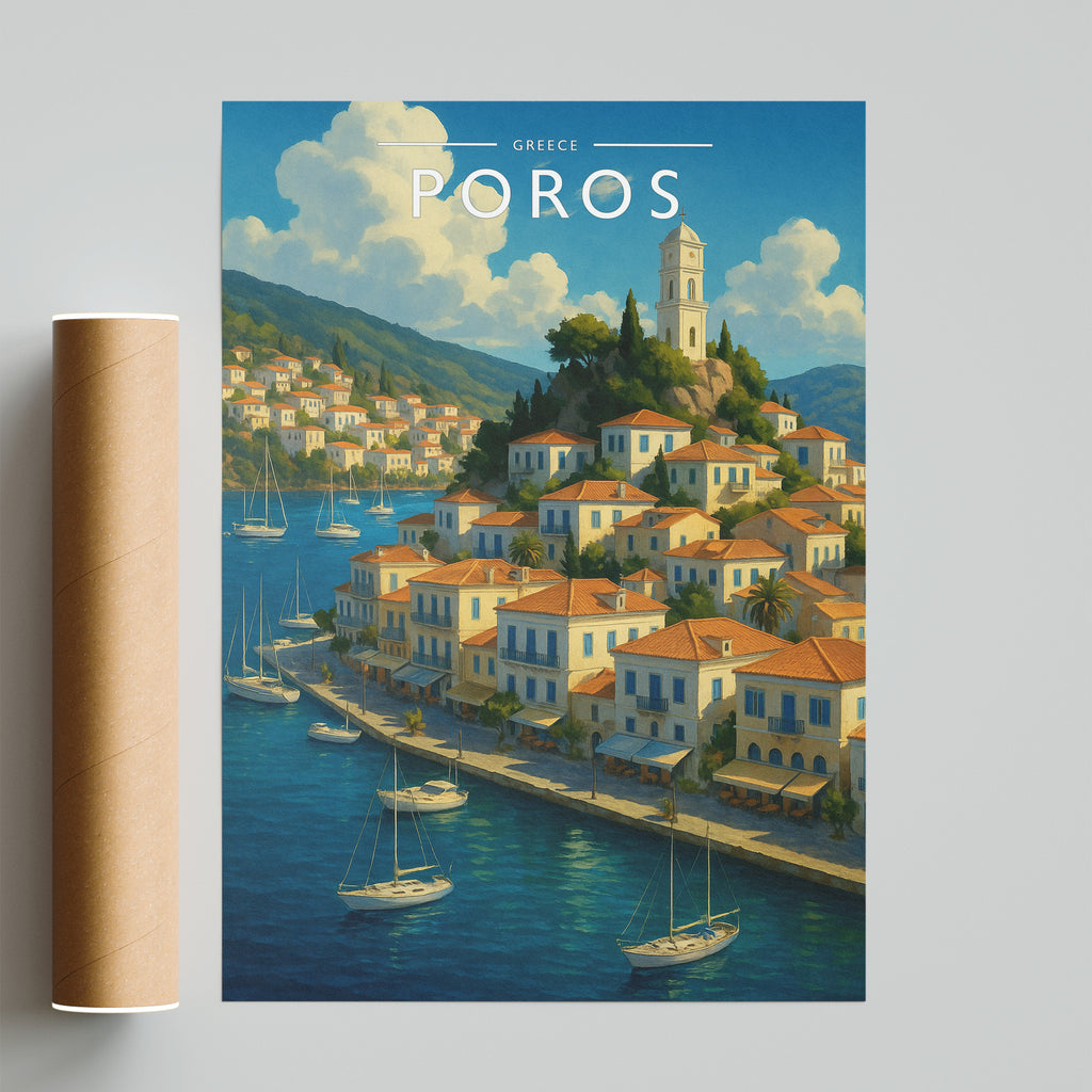 Poros #3 Travel Poster - fine art print with shipping tube