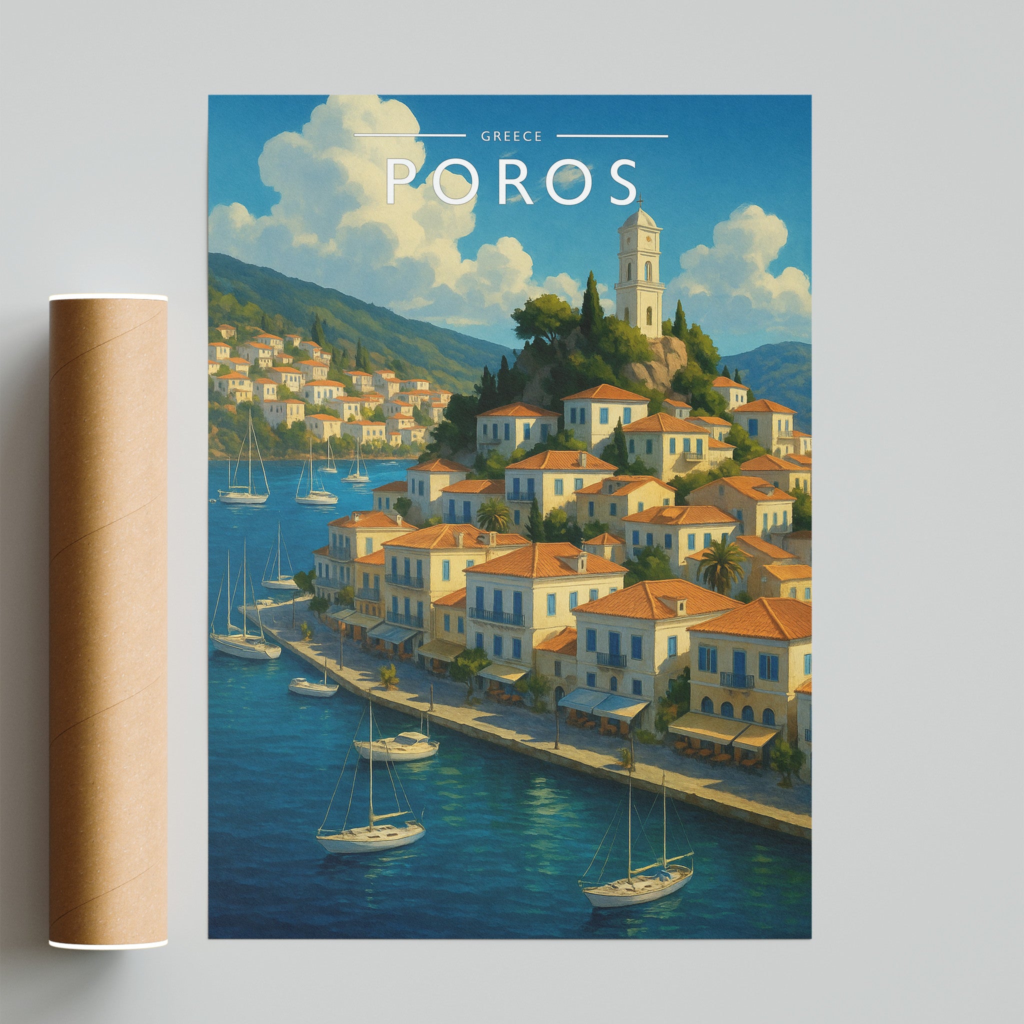 Poros #3 Travel Poster - fine art print with shipping tube