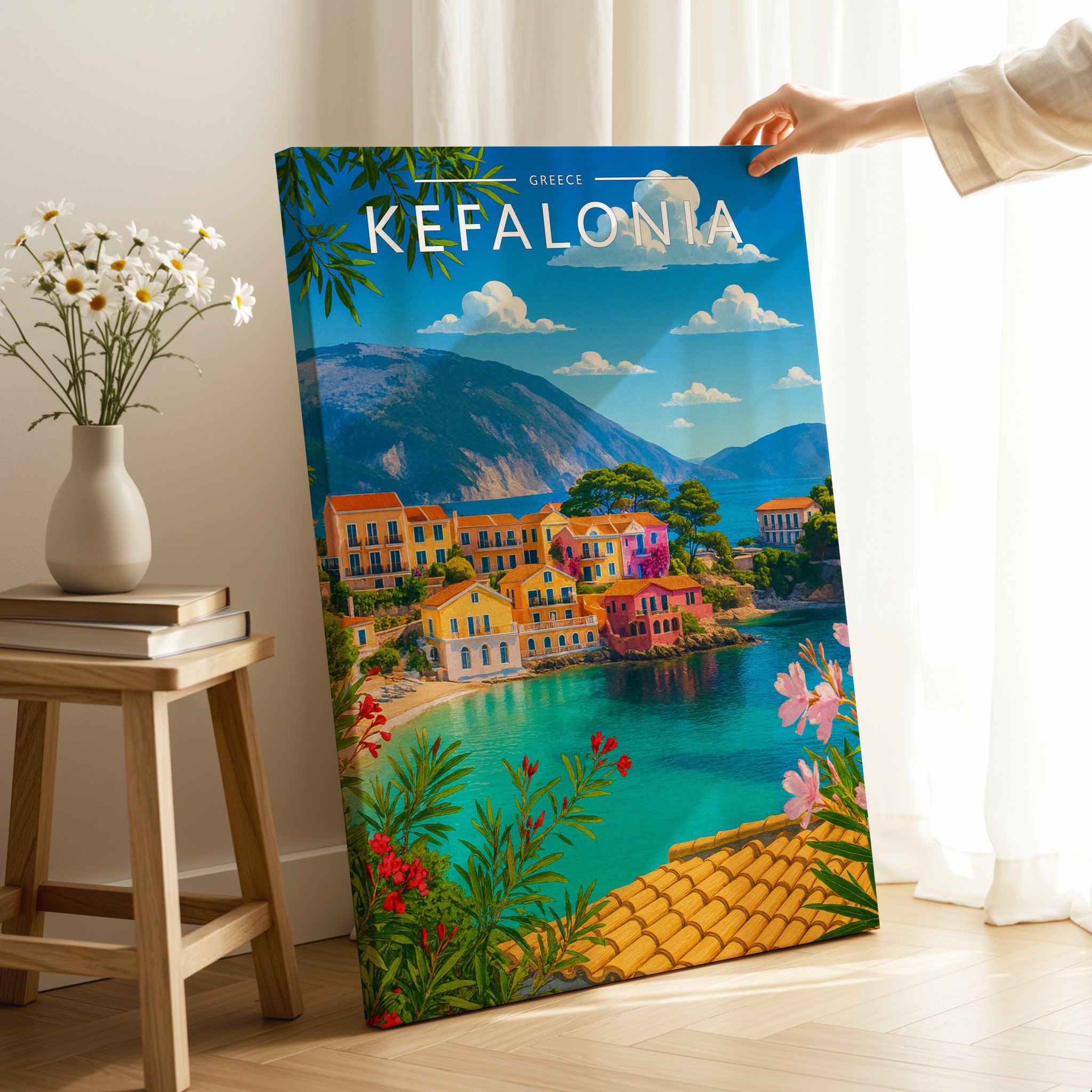 Kefalonia Travel Poster as a gallery-wrapped canvas