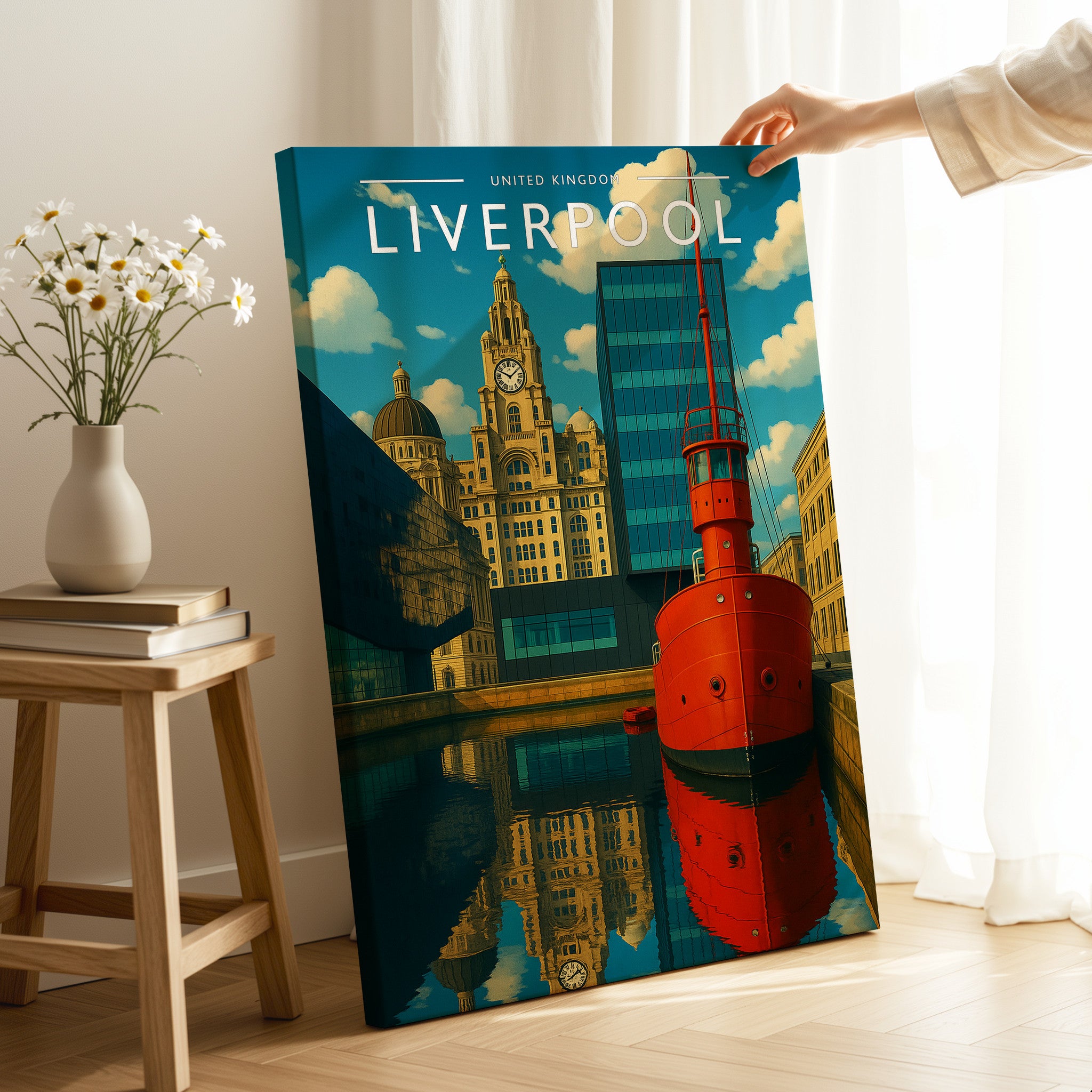 Liverpool Travel Poster as a gallery-wrapped canvas