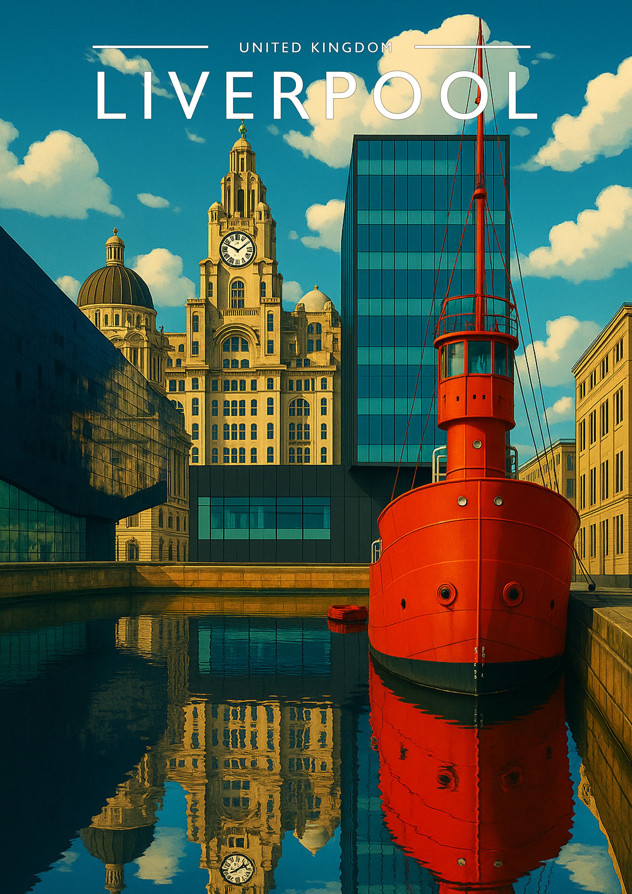 Liverpool Travel Poster - A4 travel poster print