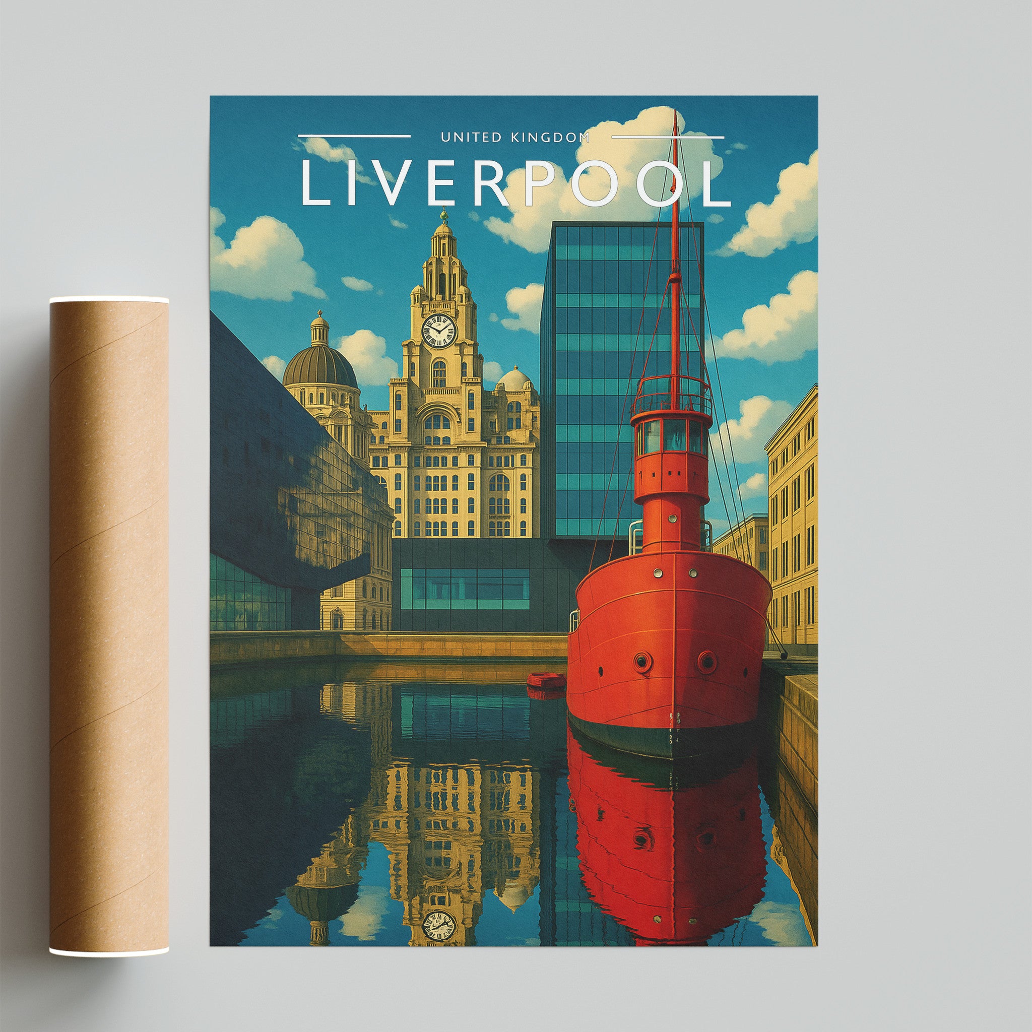 Liverpool Travel Poster - fine art print with shipping tube