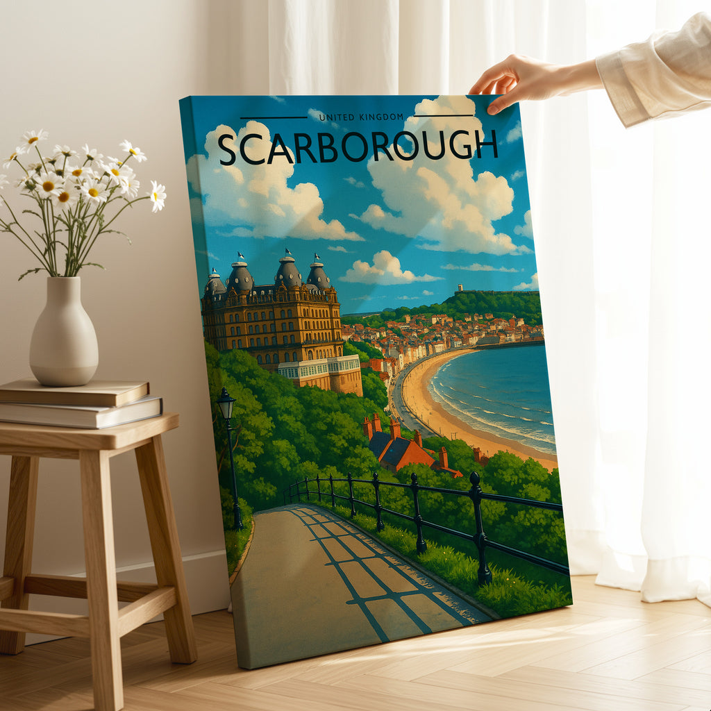 Scarborough Travel Poster as a gallery-wrapped canvas