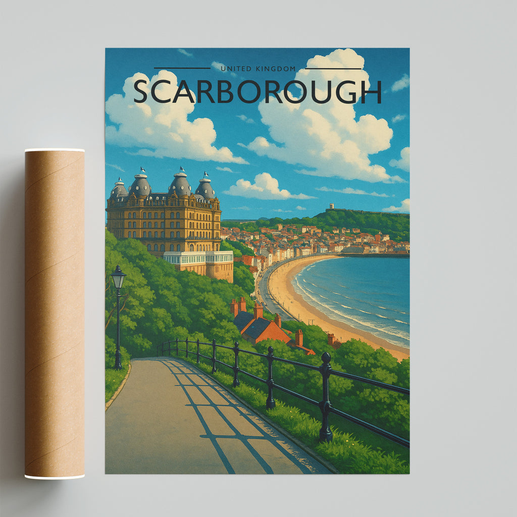 Scarborough Travel Poster - fine art print with shipping tube