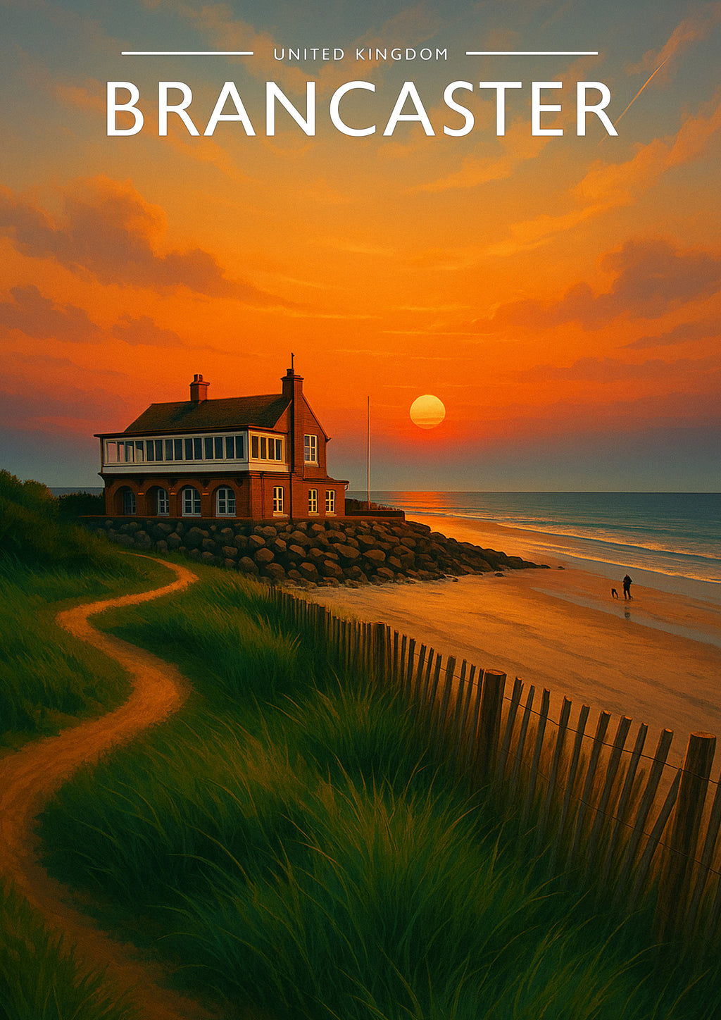 Brancaster Travel Poster - A4 travel poster print