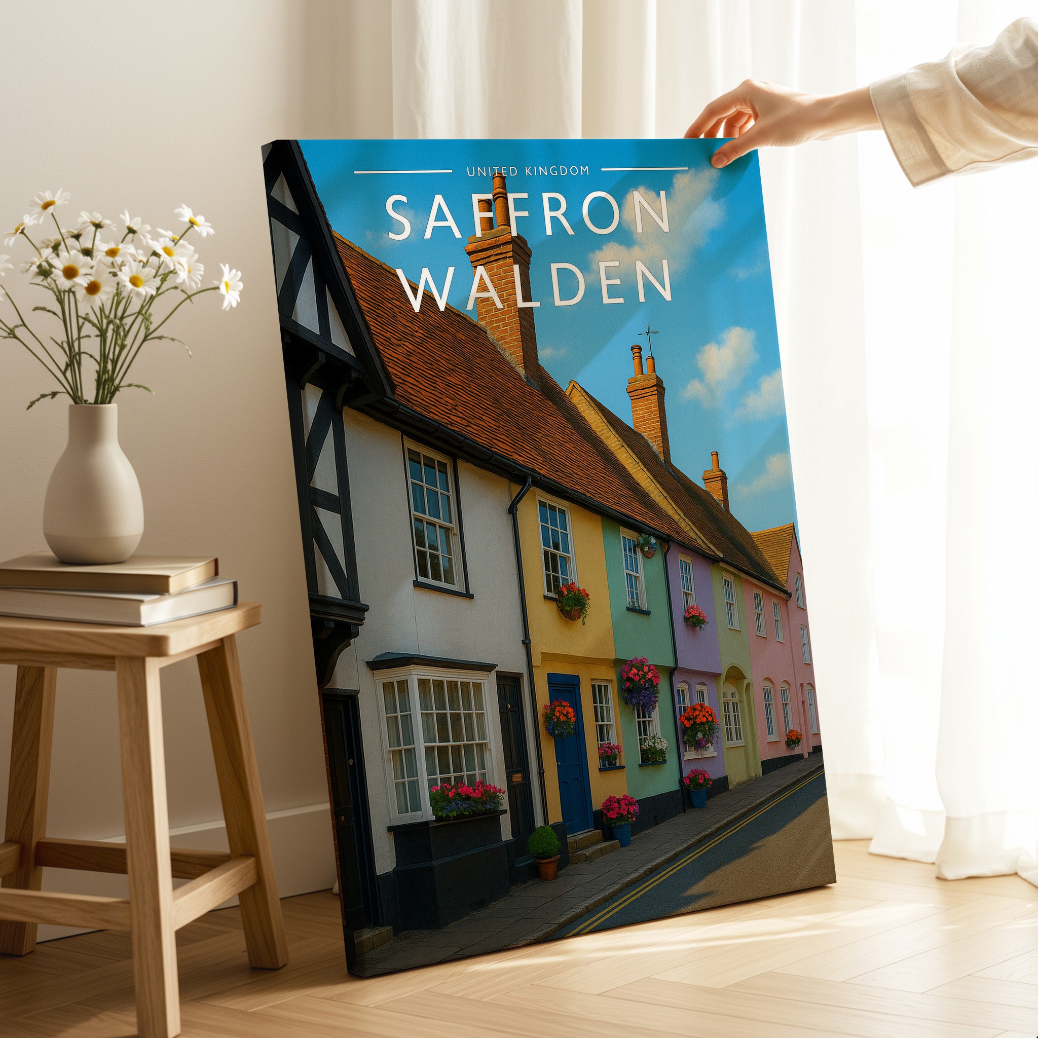 Saffron Walden Travel Poster as a gallery-wrapped canvas