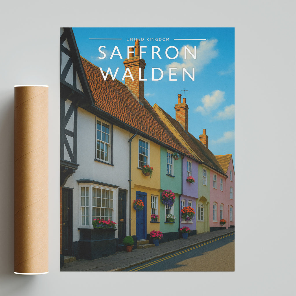 Saffron Walden Travel Poster - fine art print with shipping tube