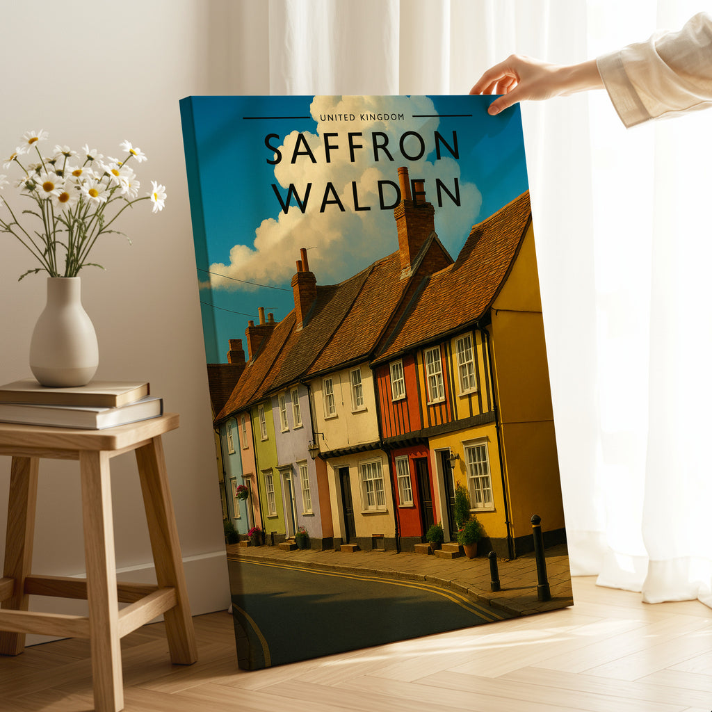 Saffron Walden #2 Travel Poster as a gallery-wrapped canvas