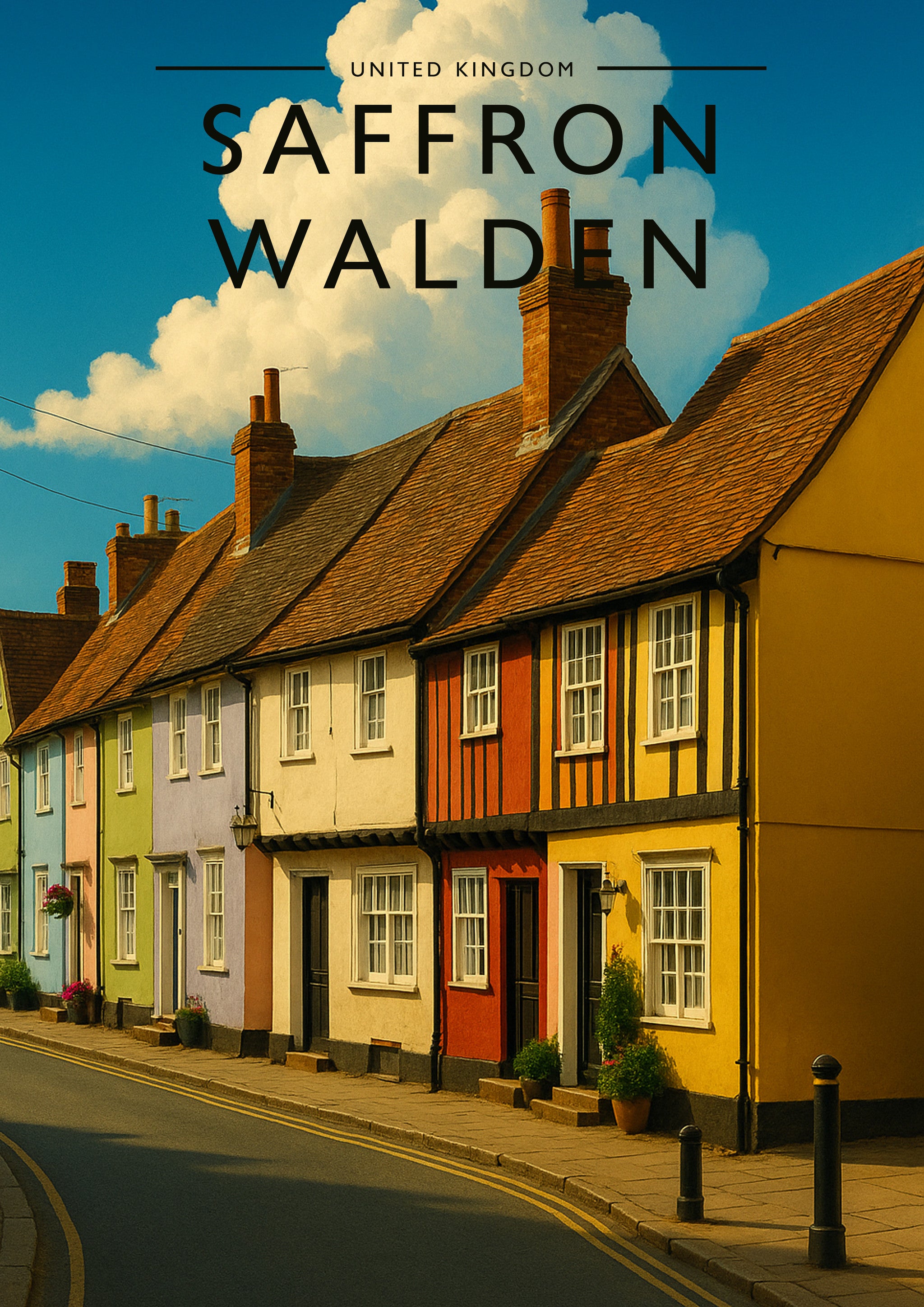 Saffron Walden #2 Travel Poster - A4 travel poster print
