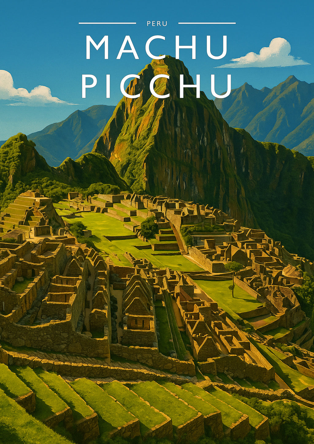 Machu Picchu Travel Poster - A4 travel poster print