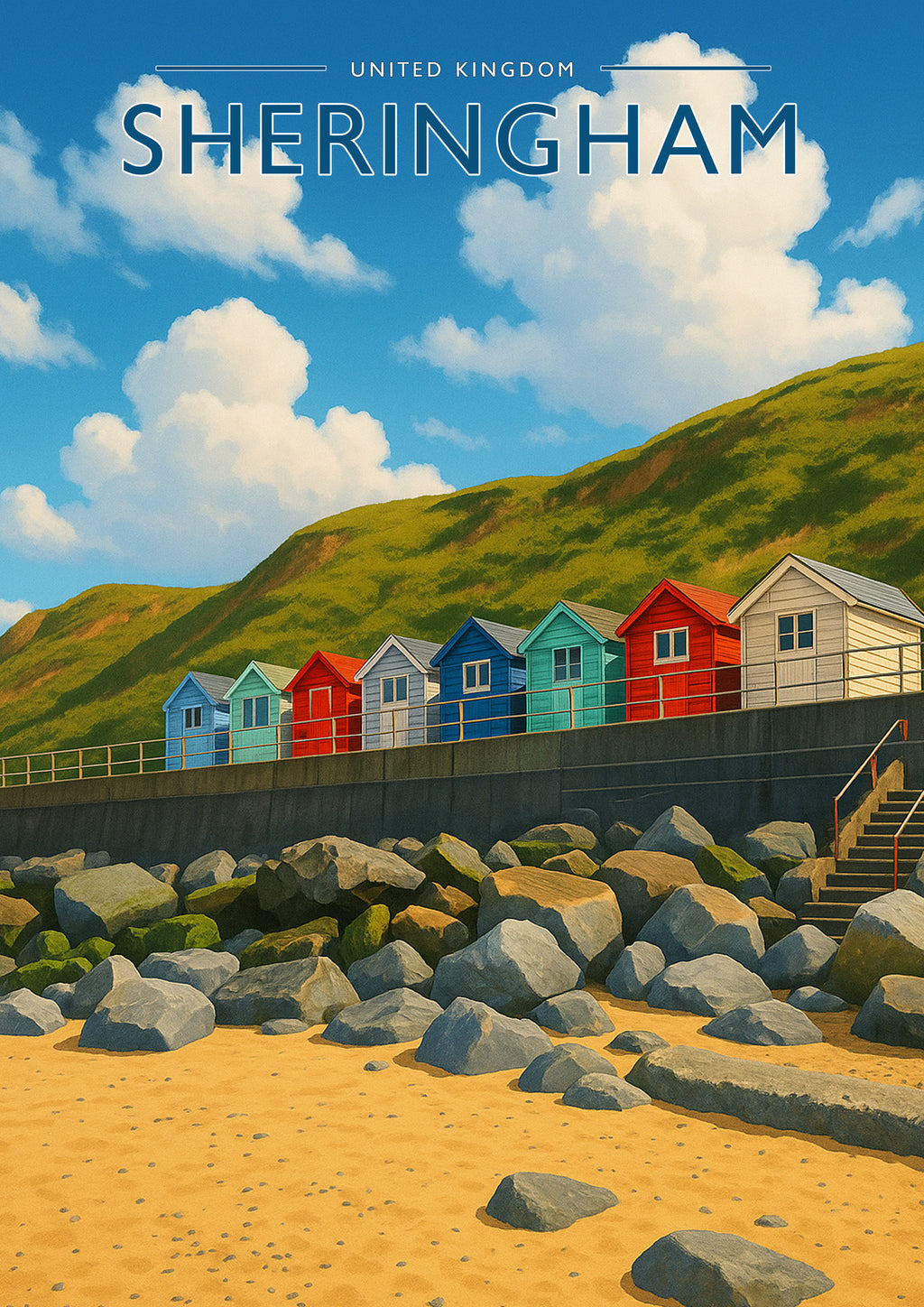 Sheringham Travel Poster - A4 travel poster print