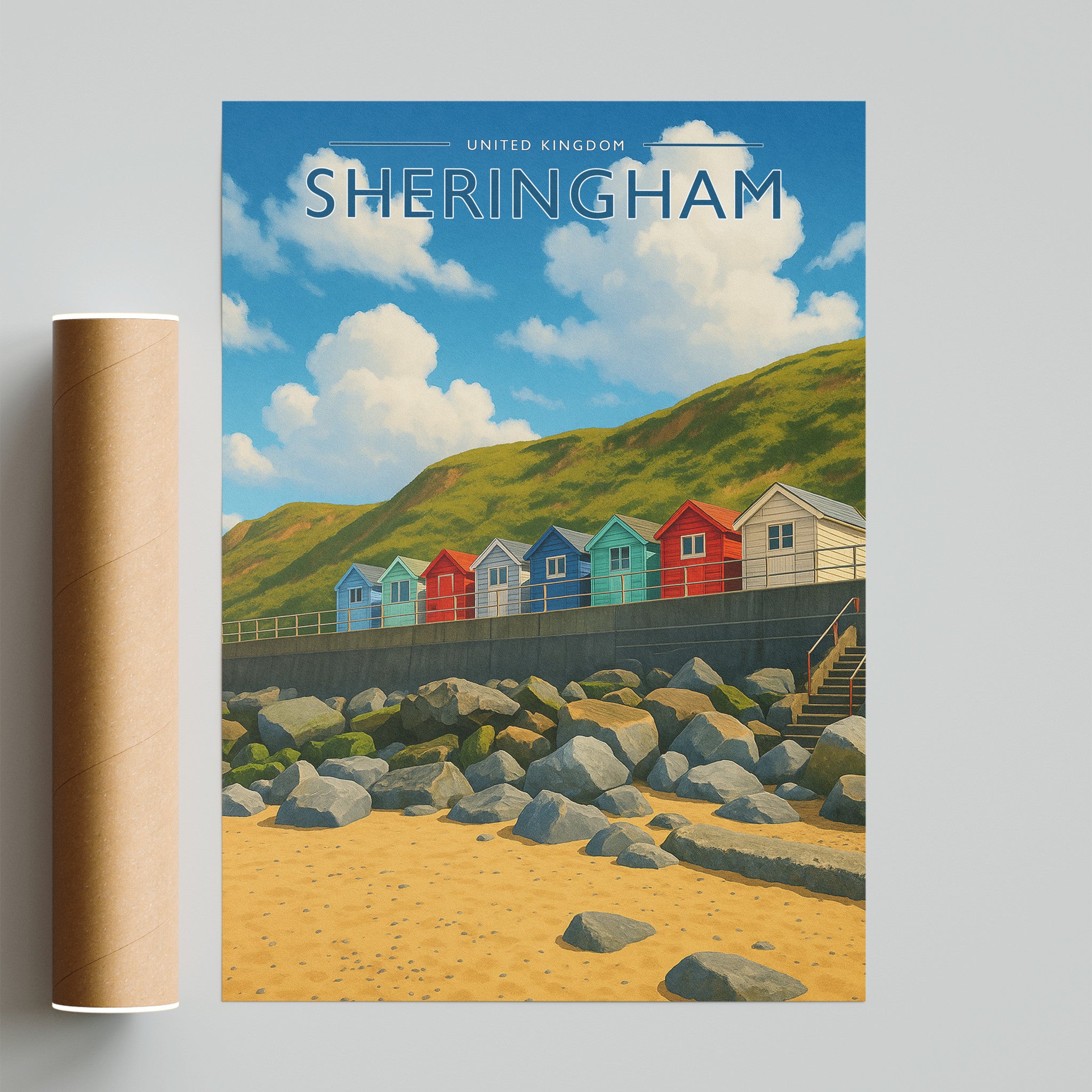 Sheringham Travel Poster - fine art print with shipping tube
