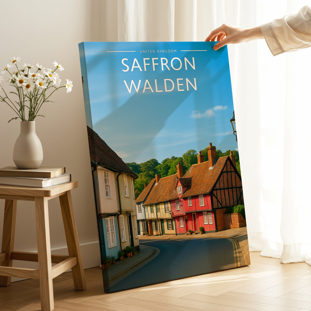 Saffron Walden #3 Travel Poster as a gallery-wrapped canvas