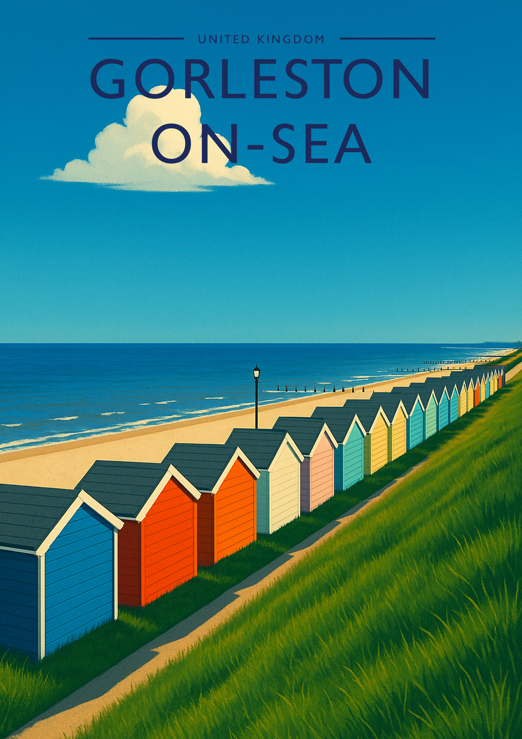 Gorleston-on-Sea Travel Poster - A4 travel poster print